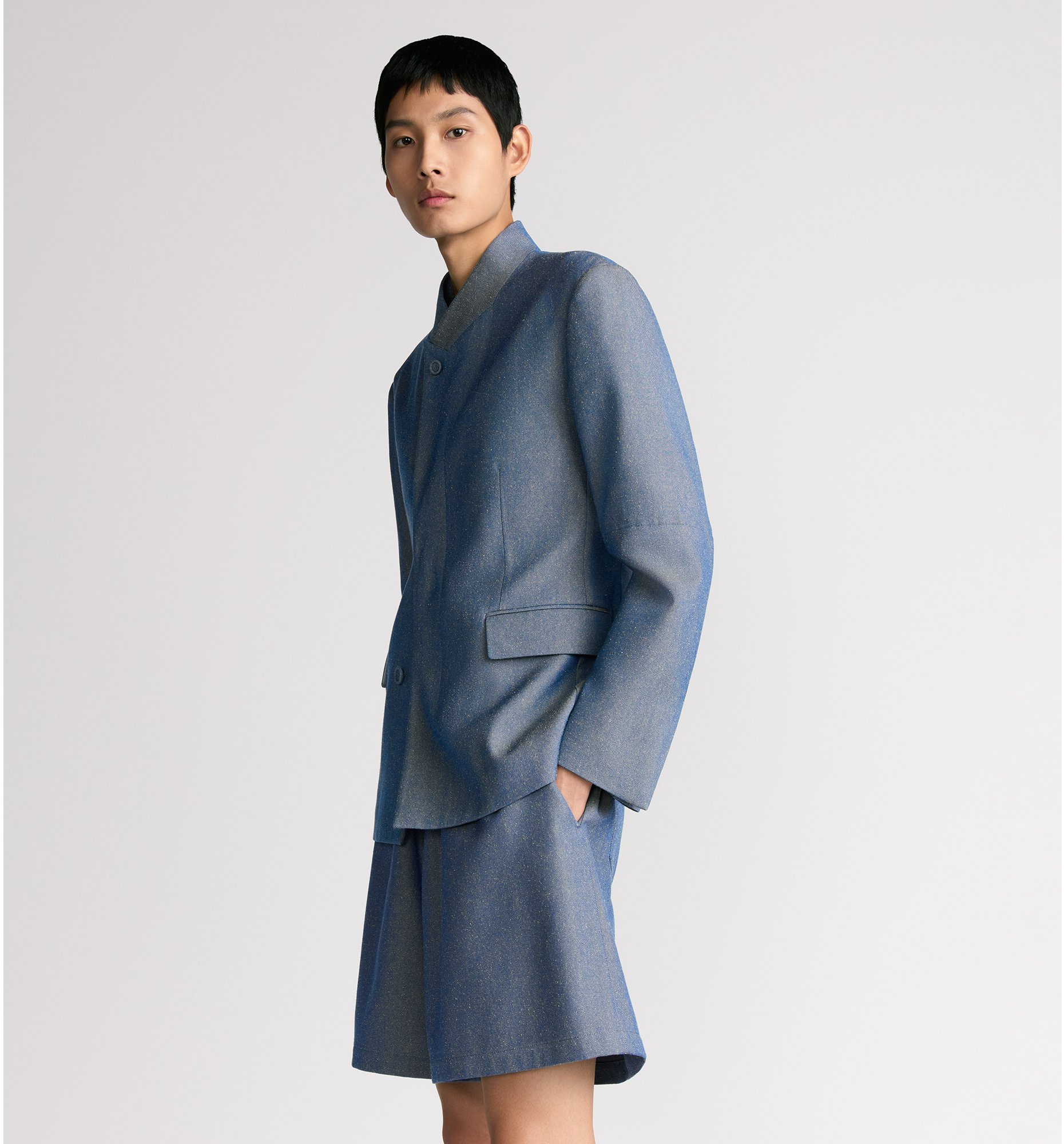 aria_look Jacket with Buttoned Collar Unfolded view