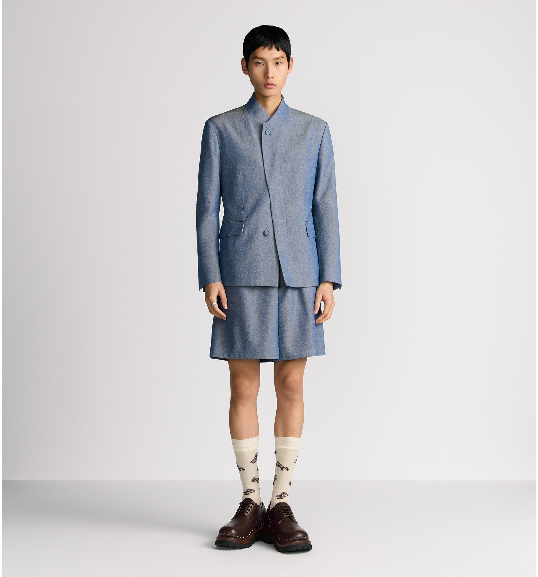 aria_look Jacket with Buttoned Collar Back view