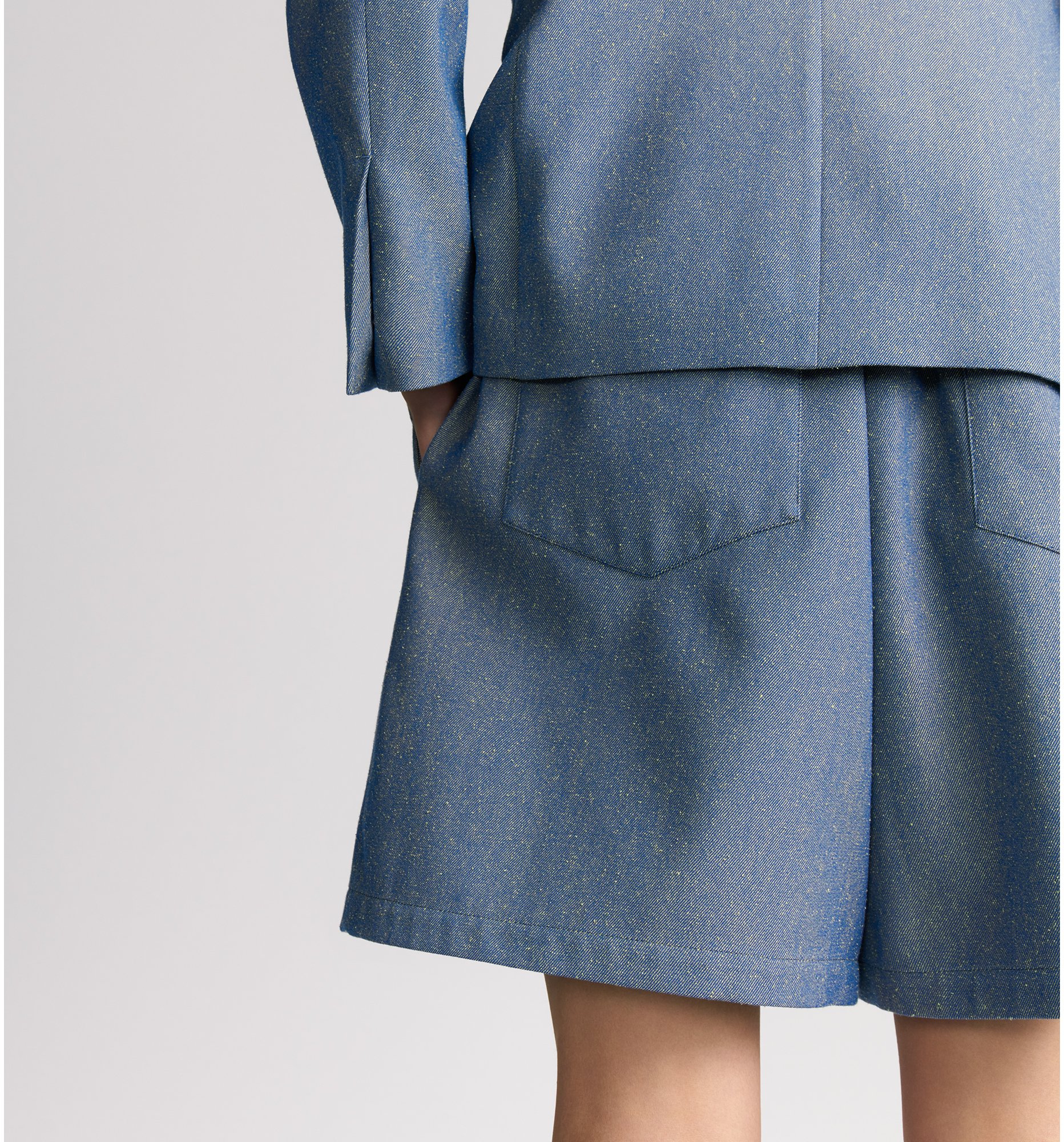 Shorts Bambina In Denim Leggero Con Fiocco, Vita Elasticizzata, Gamba Ampia, Tasche Arricciate, Per Età 3-9 Anni, Stile Estivo Casual