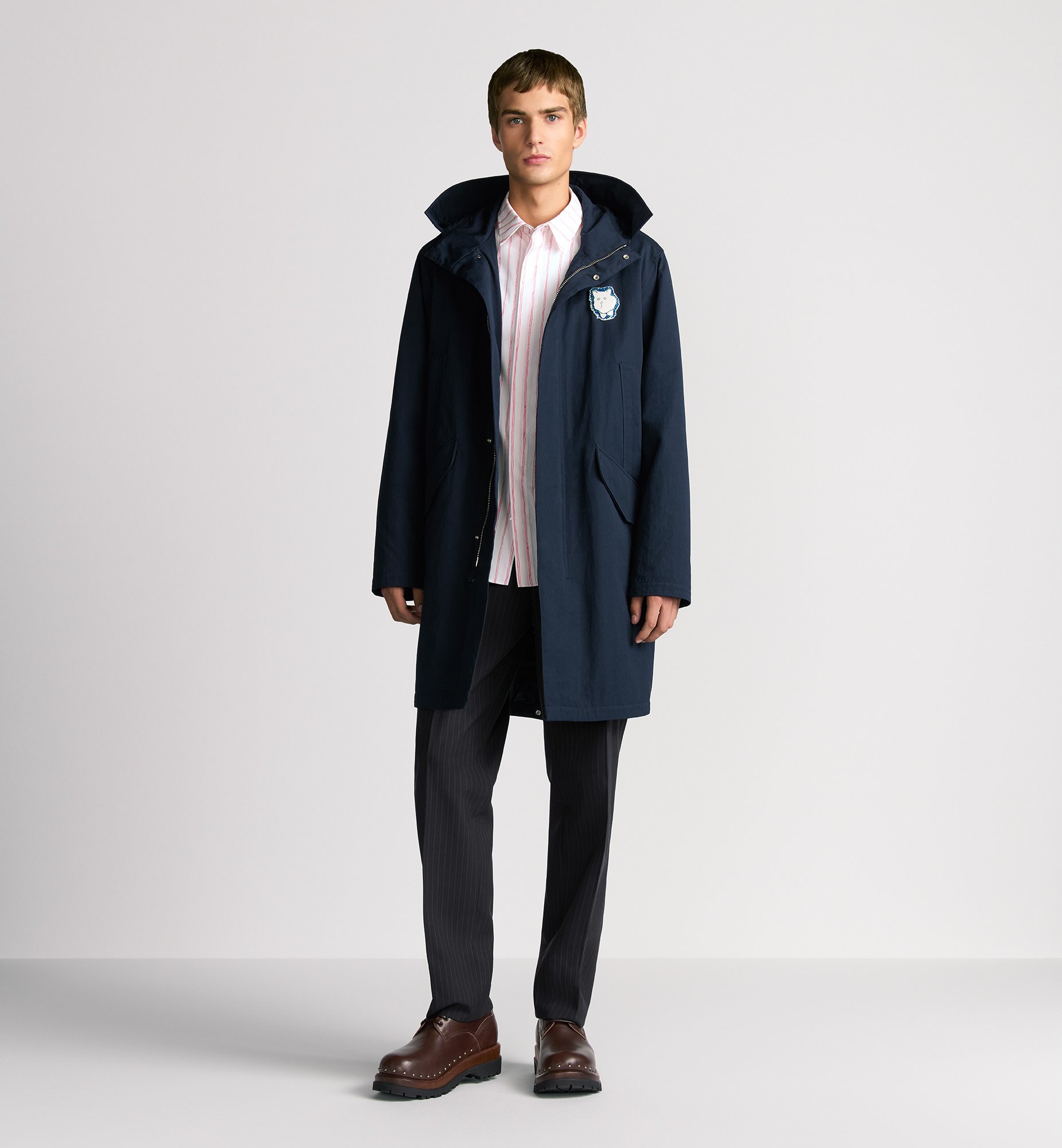 DIOR AND HYLTON NEL Hooded Parka Navy Blue Cotton Blend | DIOR DIOR AND HYLTON NEL Hooded Parka Navy Blue Cotton Blend | DIOR
