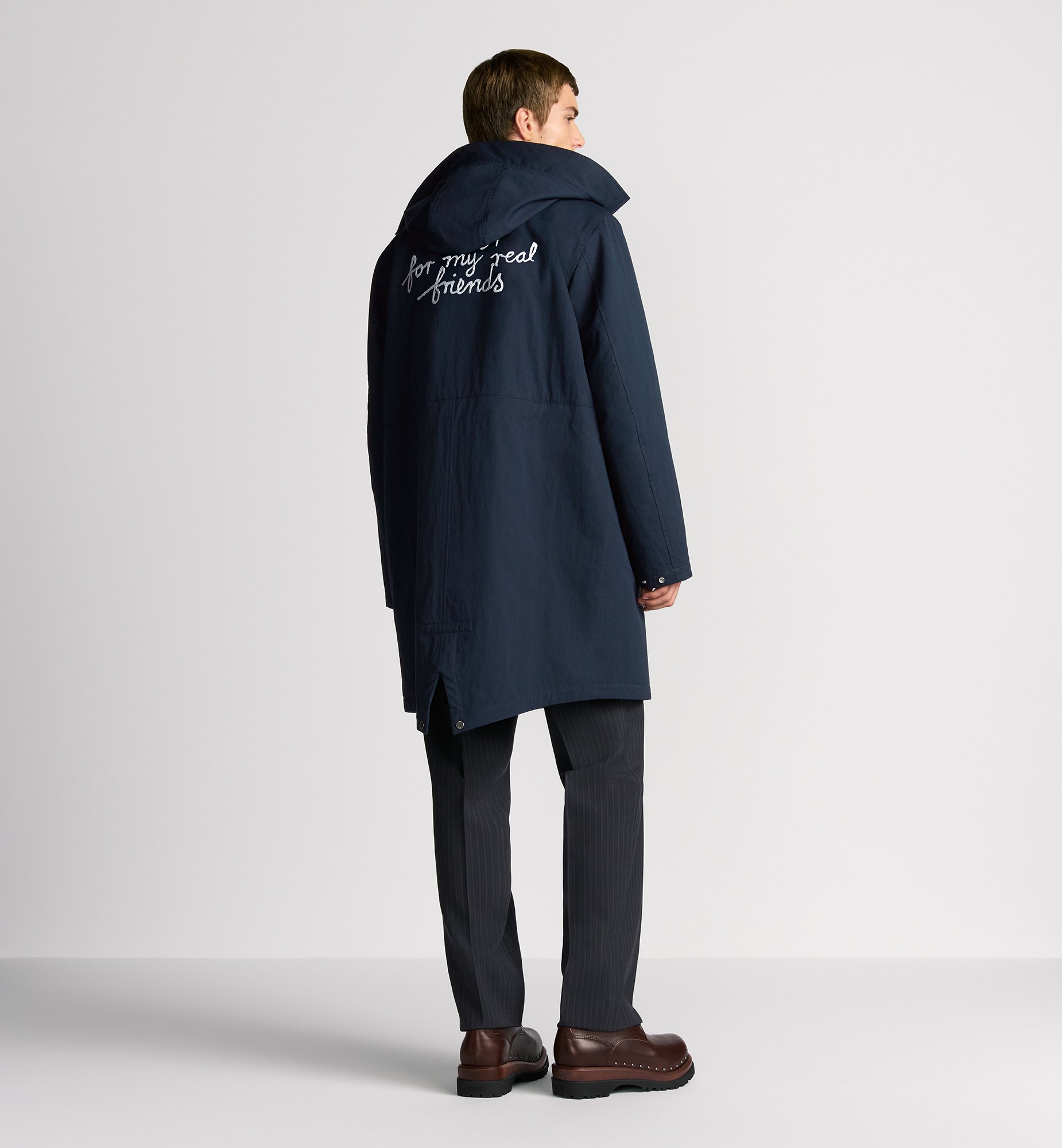DIOR AND HYLTON NEL Hooded Parka Navy Blue Cotton Blend | DIOR DIOR AND HYLTON NEL Hooded Parka Navy Blue Cotton Blend | DIOR