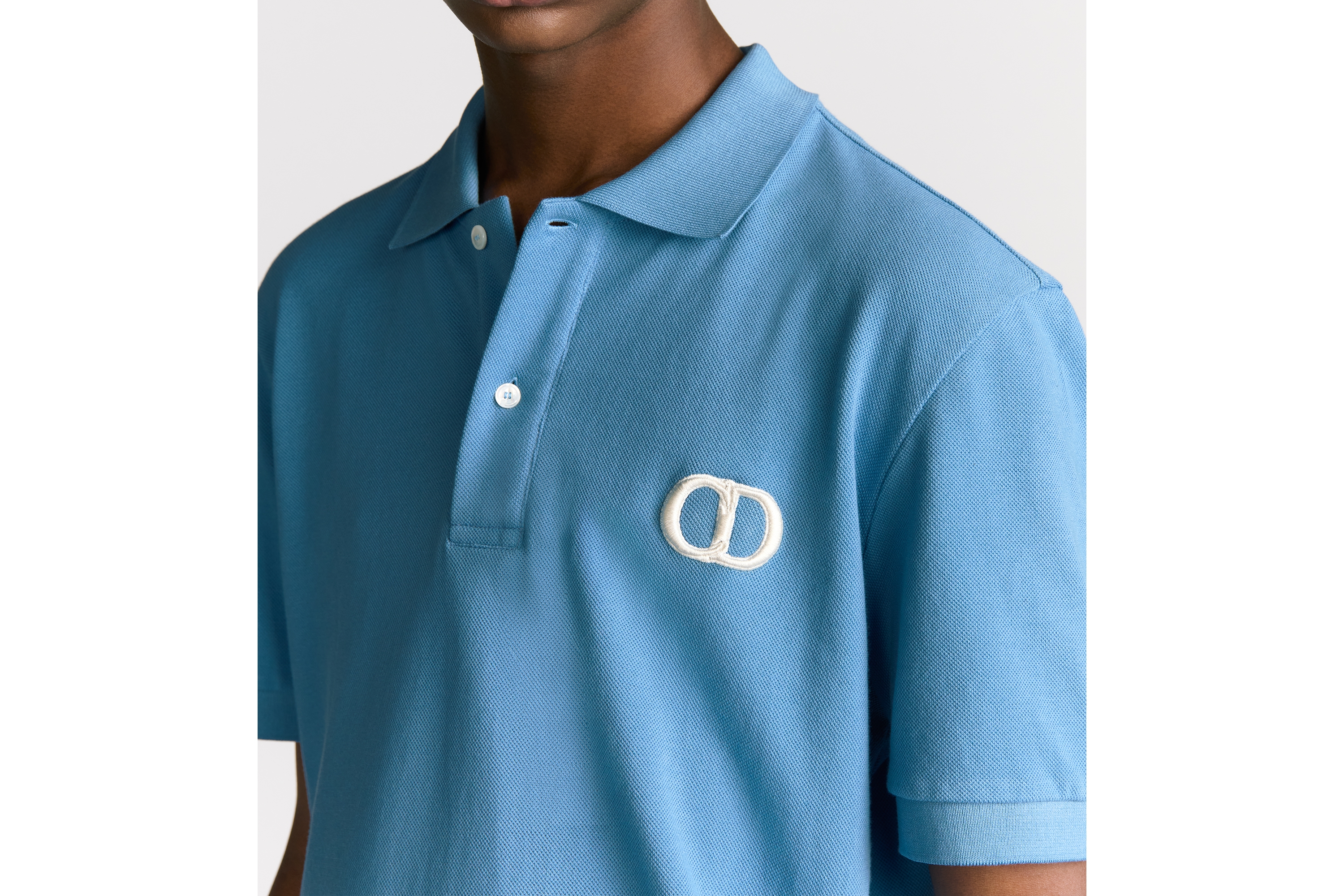 Look CD Icon Polo Shirt Blue Cotton Piqué E10