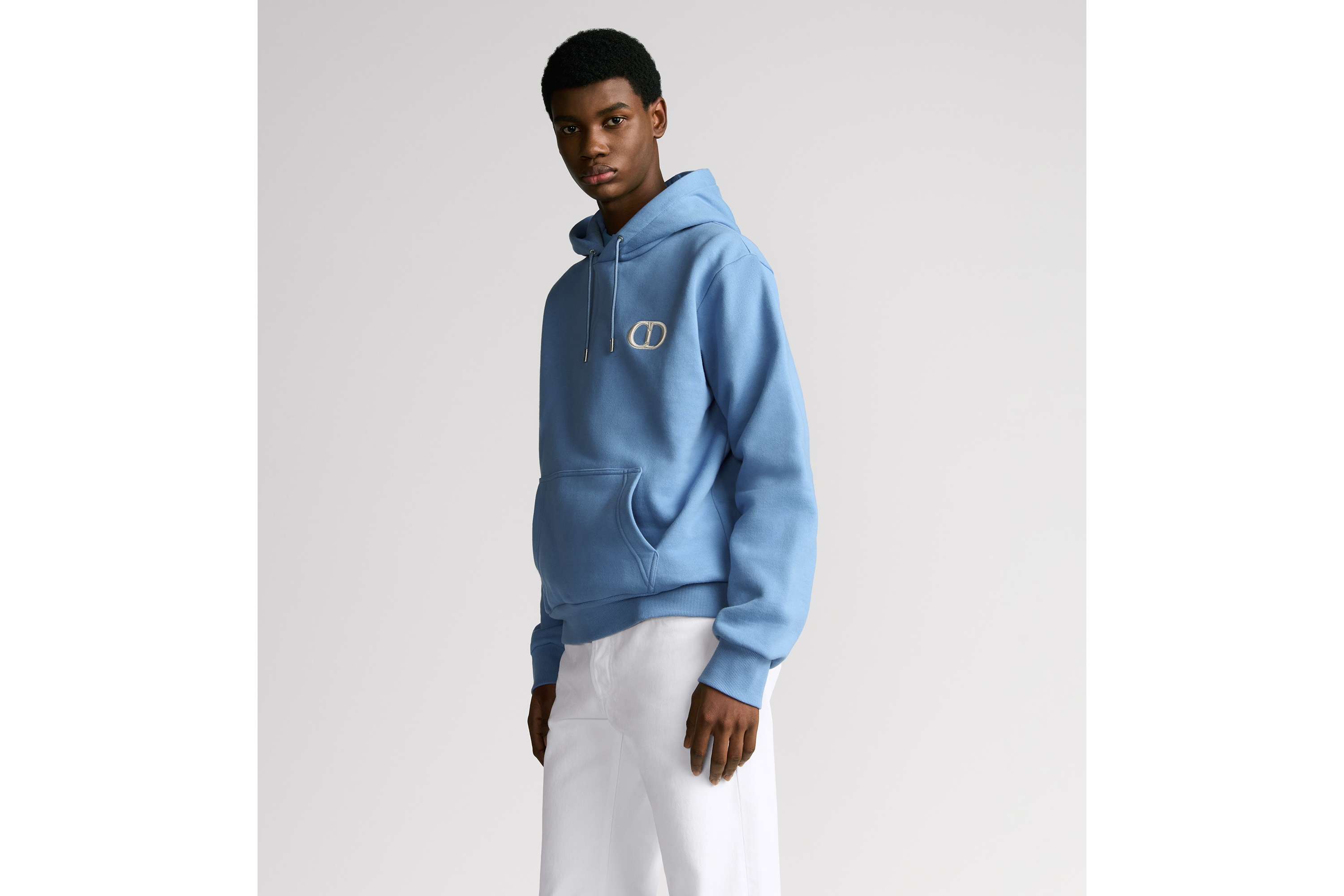 Look CD Icon Hooded Sweatshirt Blue Cotton Fleece E07