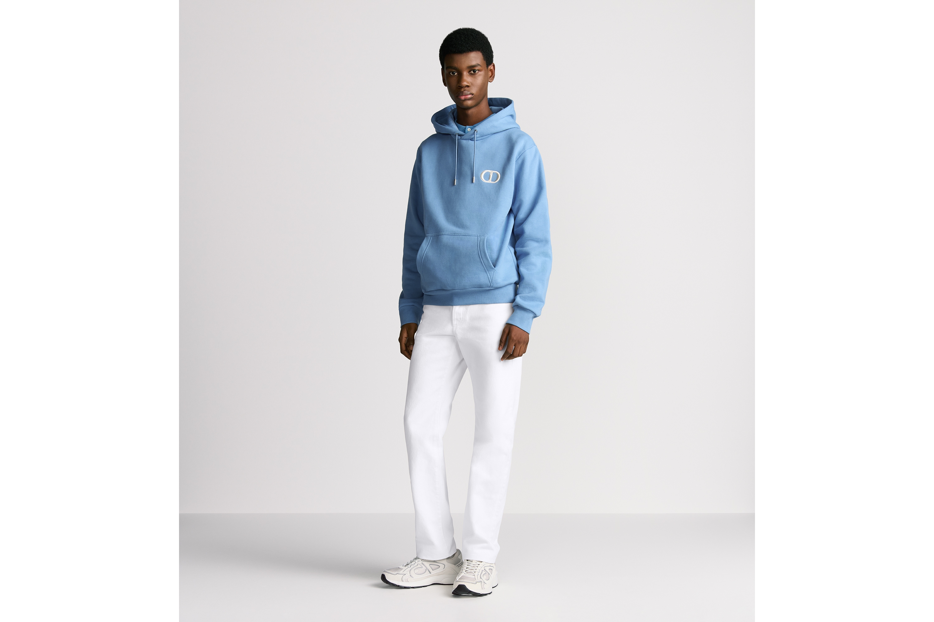 Look CD Icon Hooded Sweatshirt Blue Cotton Fleece E08