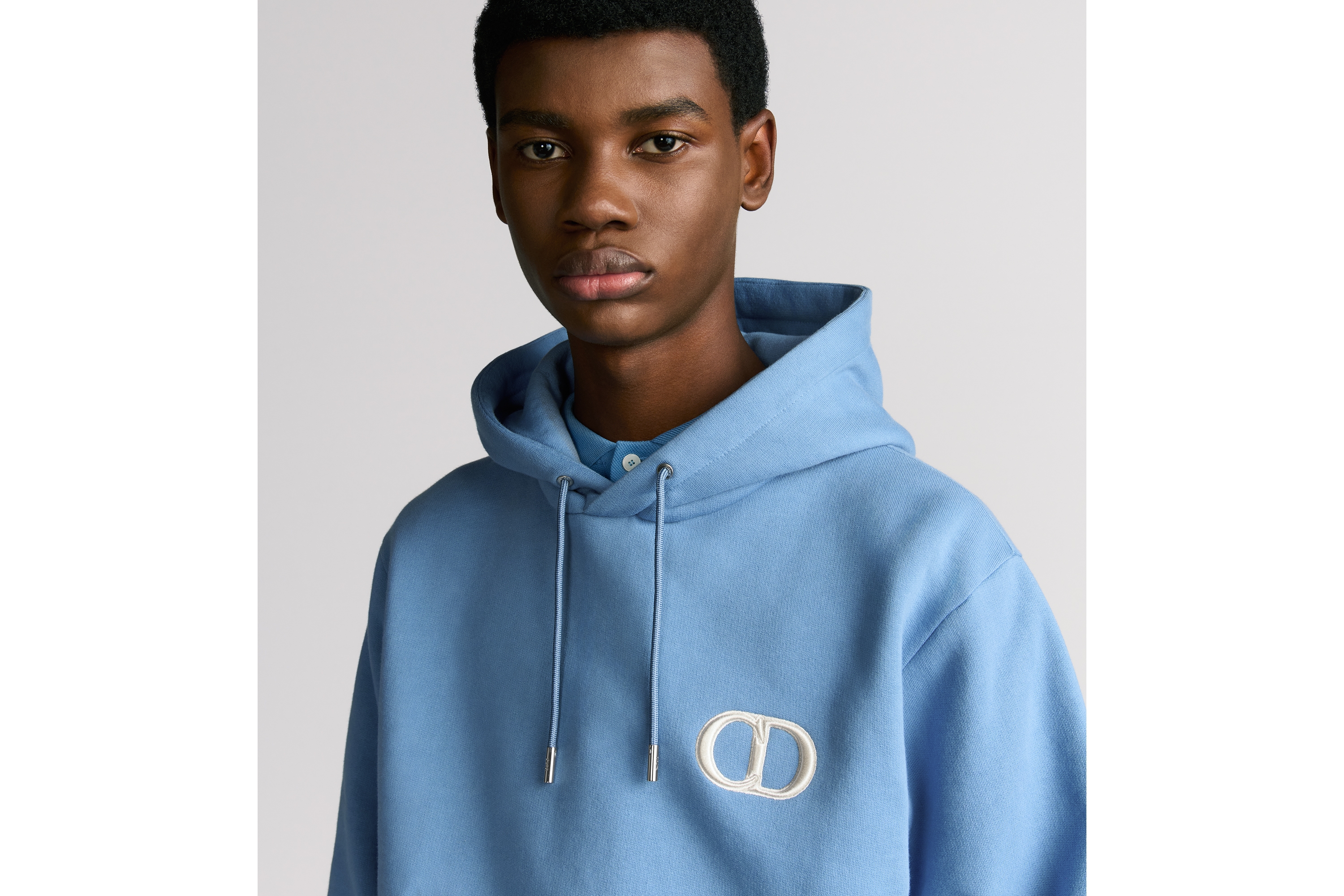 Look CD Icon Hooded Sweatshirt Blue Cotton Fleece E10