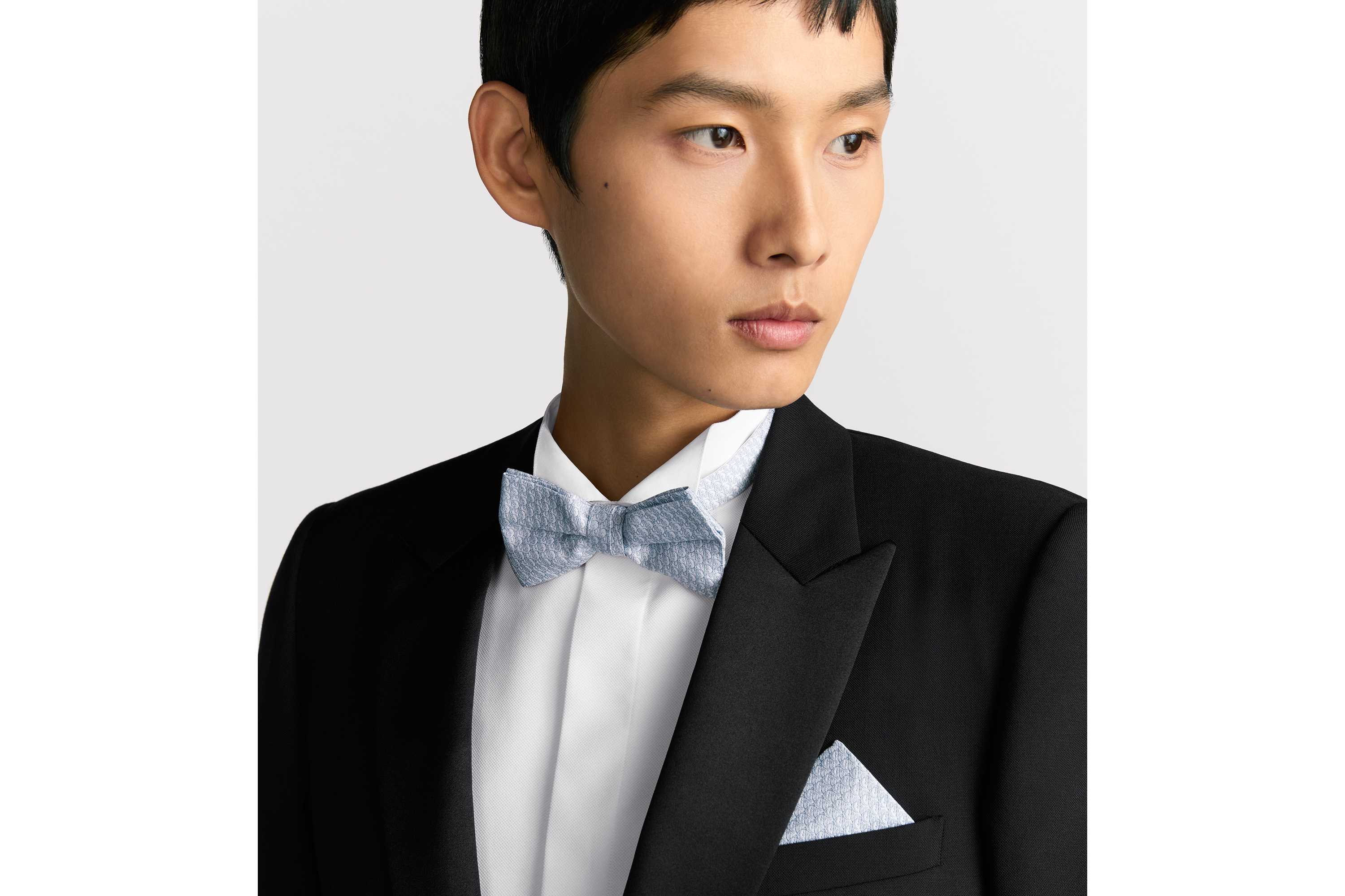 Dior Oblique 보타이 라이트 블루 & 블루 실크 E10