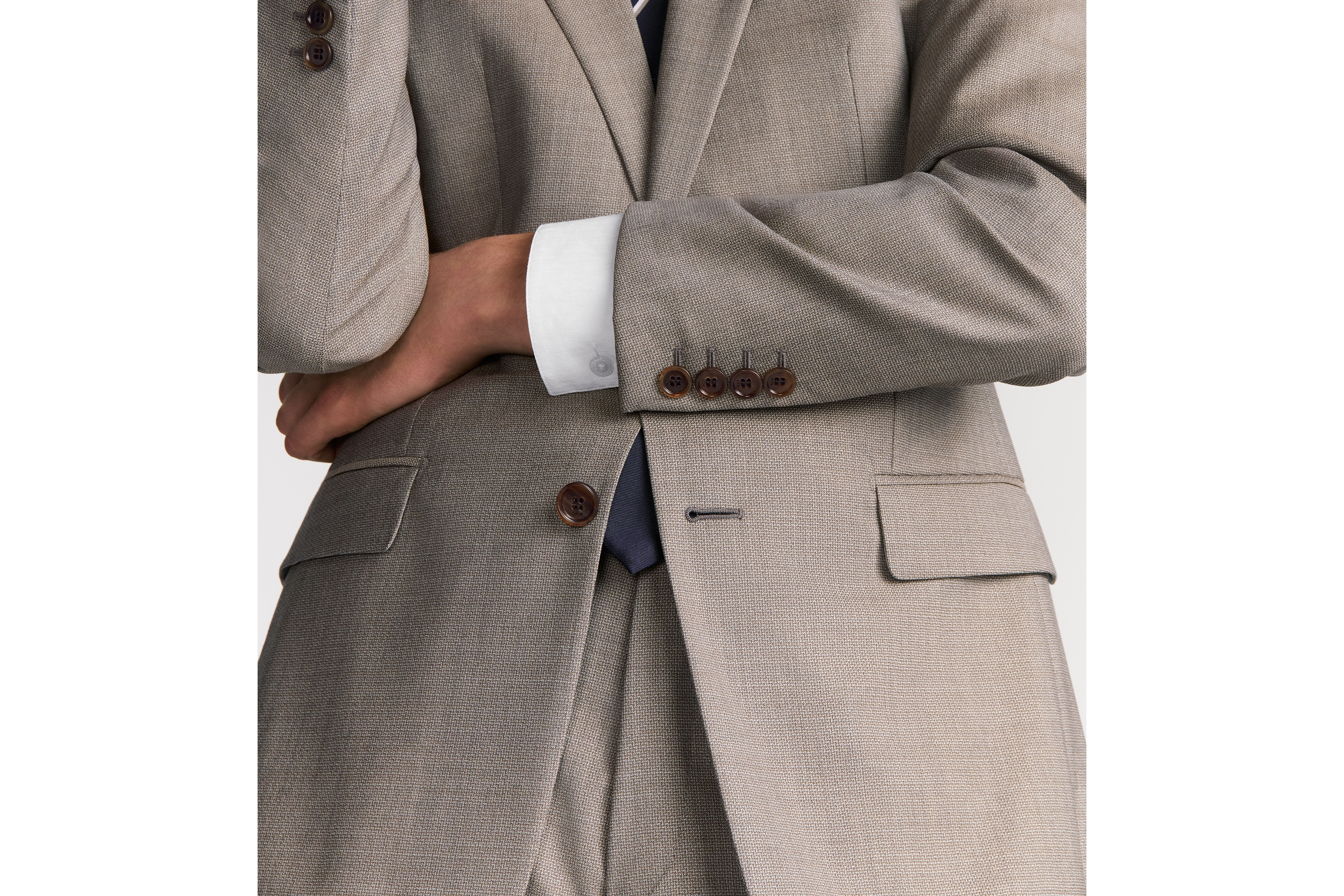 look_image_alt_prefix Terno clássico Twill de lã virgem bege E10