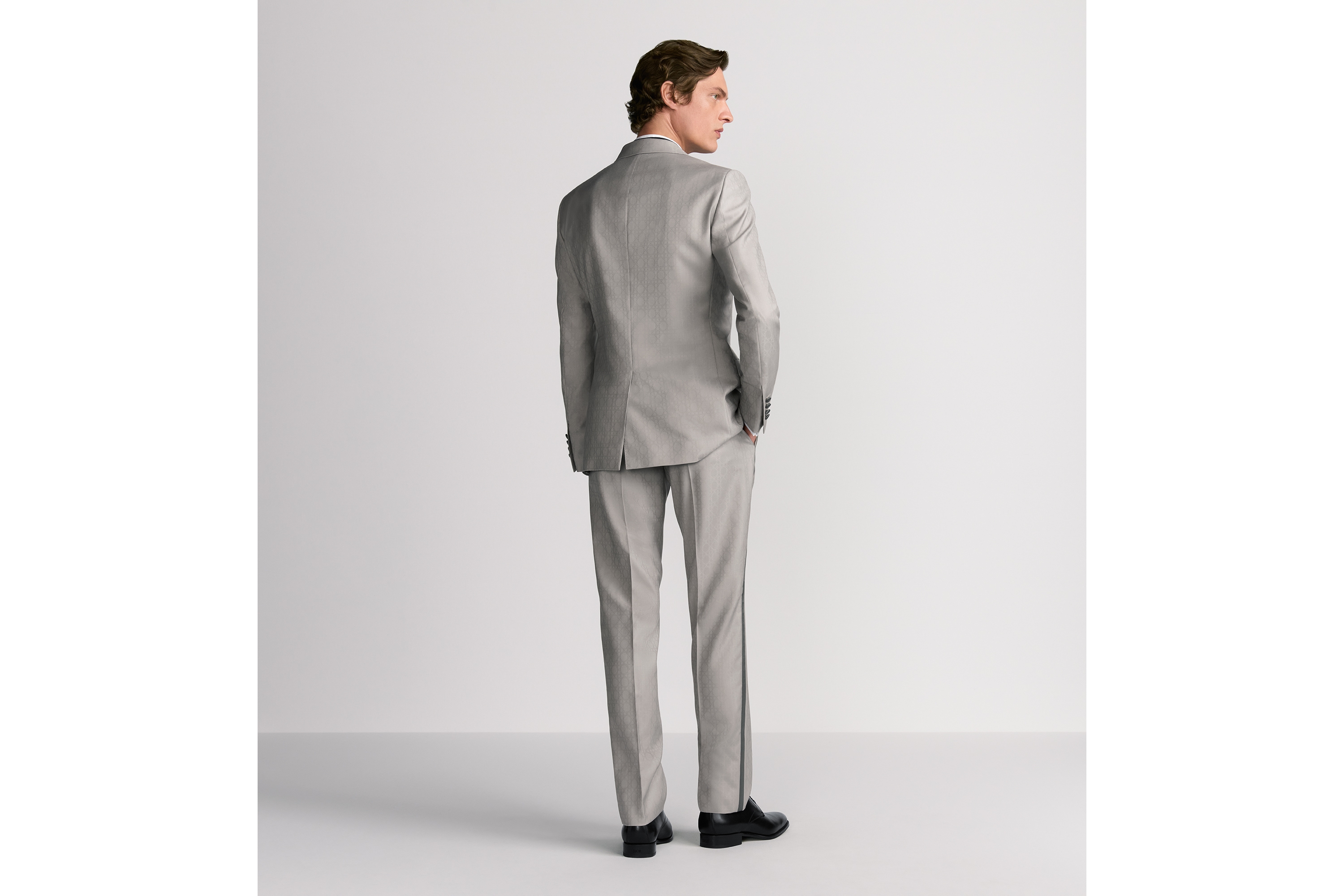 Cannage Tuxedo Gray Cannage Virgin Wool and Silk Jacquard E03