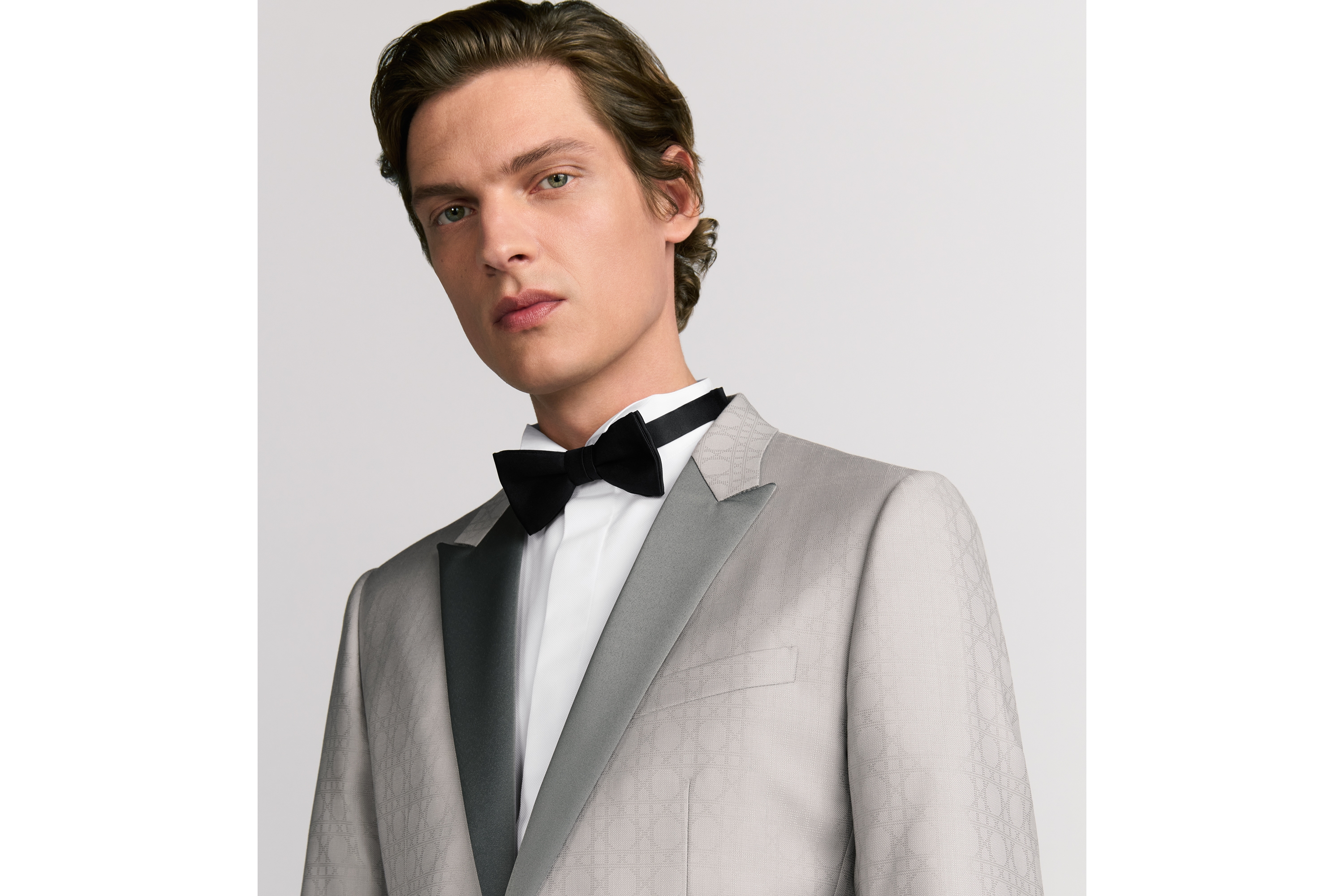 Cannage Tuxedo Gray Cannage Virgin Wool and Silk Jacquard E04
