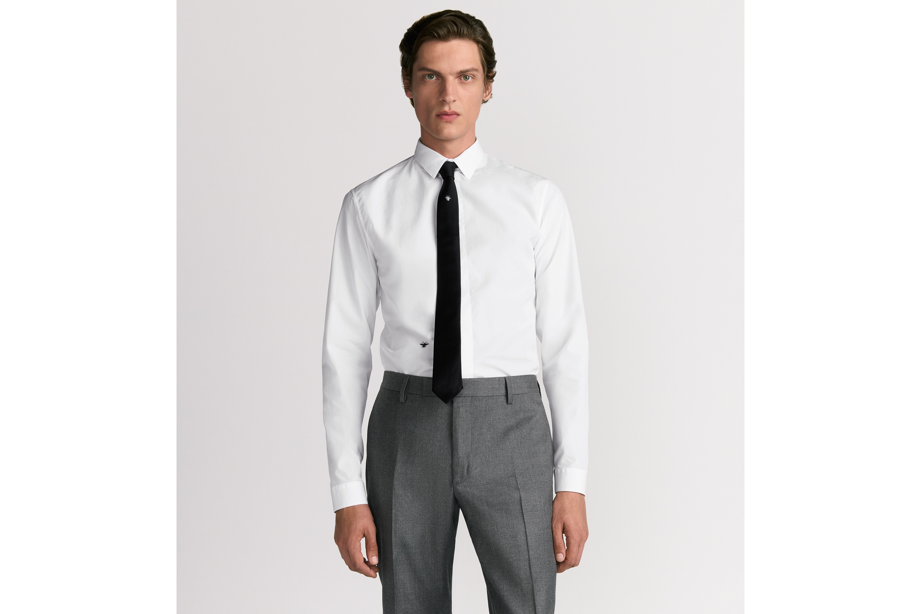 꿀벌 모티브 넥타이 블랙 실크 E07