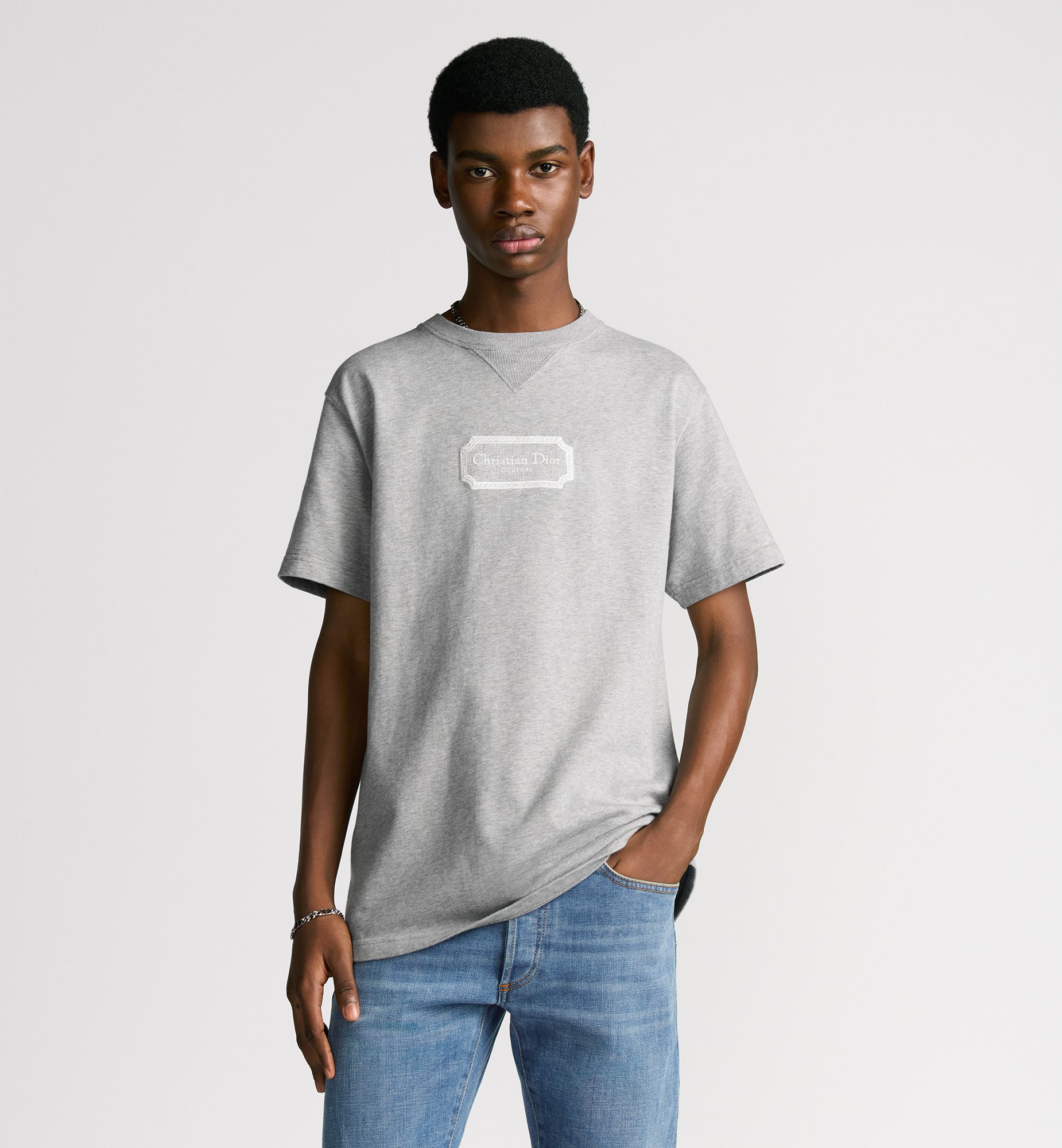 Christian Dior Couture T-Shirt, Relaxed Fit Gray Cotton Christian Dior Couture T-Shirt, Relaxed Fit Gray Cotton