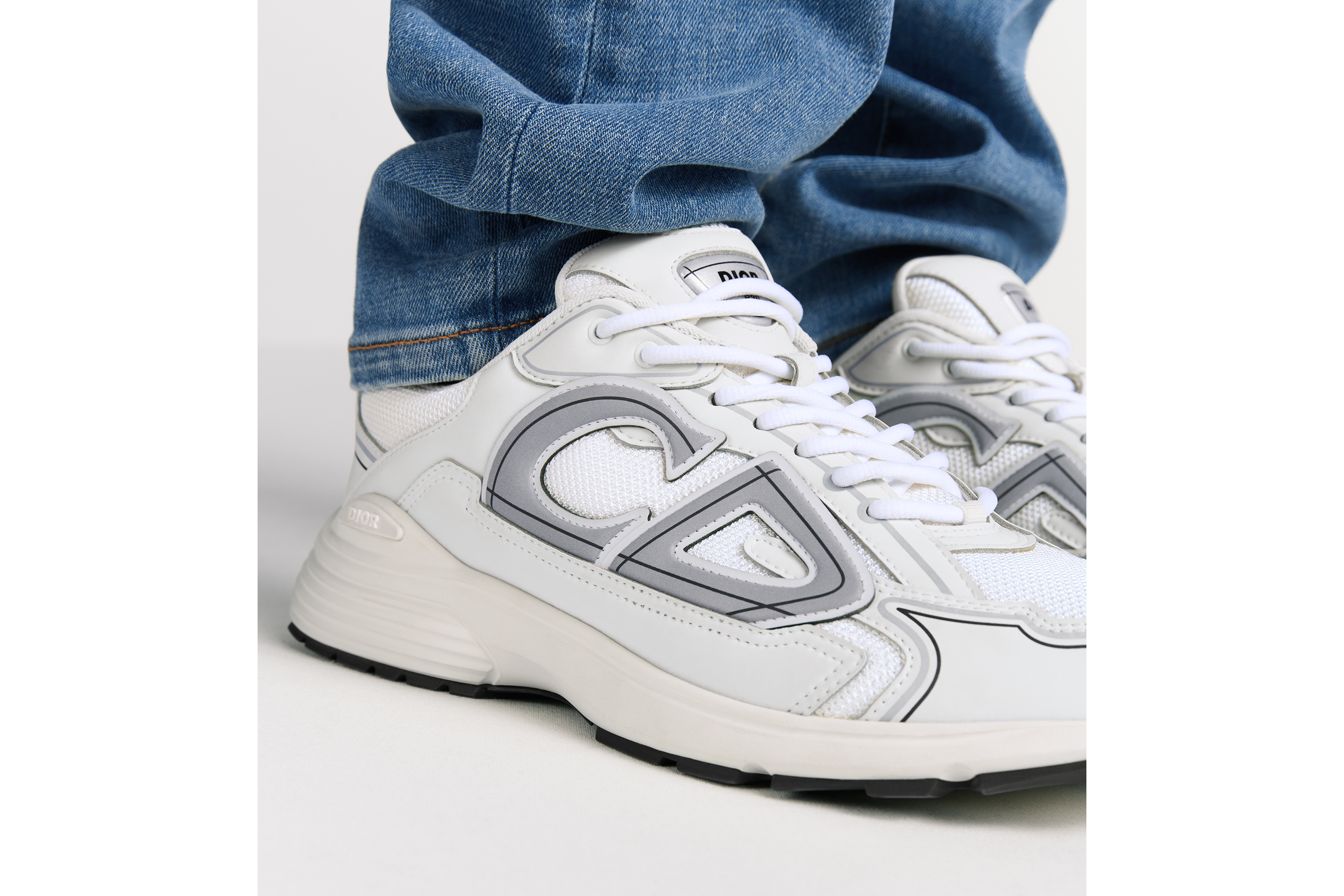 Look B30 Countdown Sneaker White Technical Mesh and White Technical Fabric E24