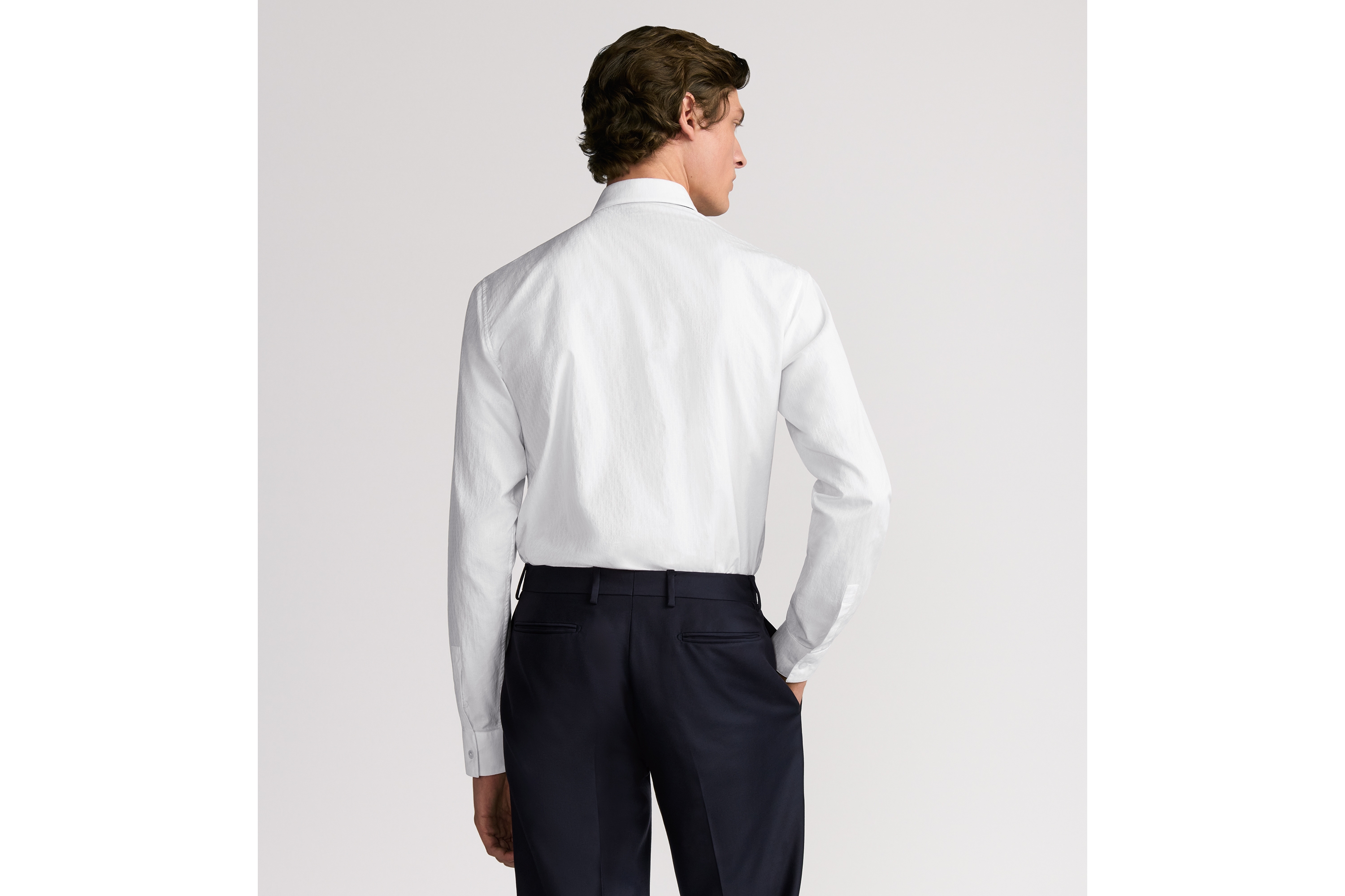 Look Dior Oblique Shirt White Cotton Jacquard E09
