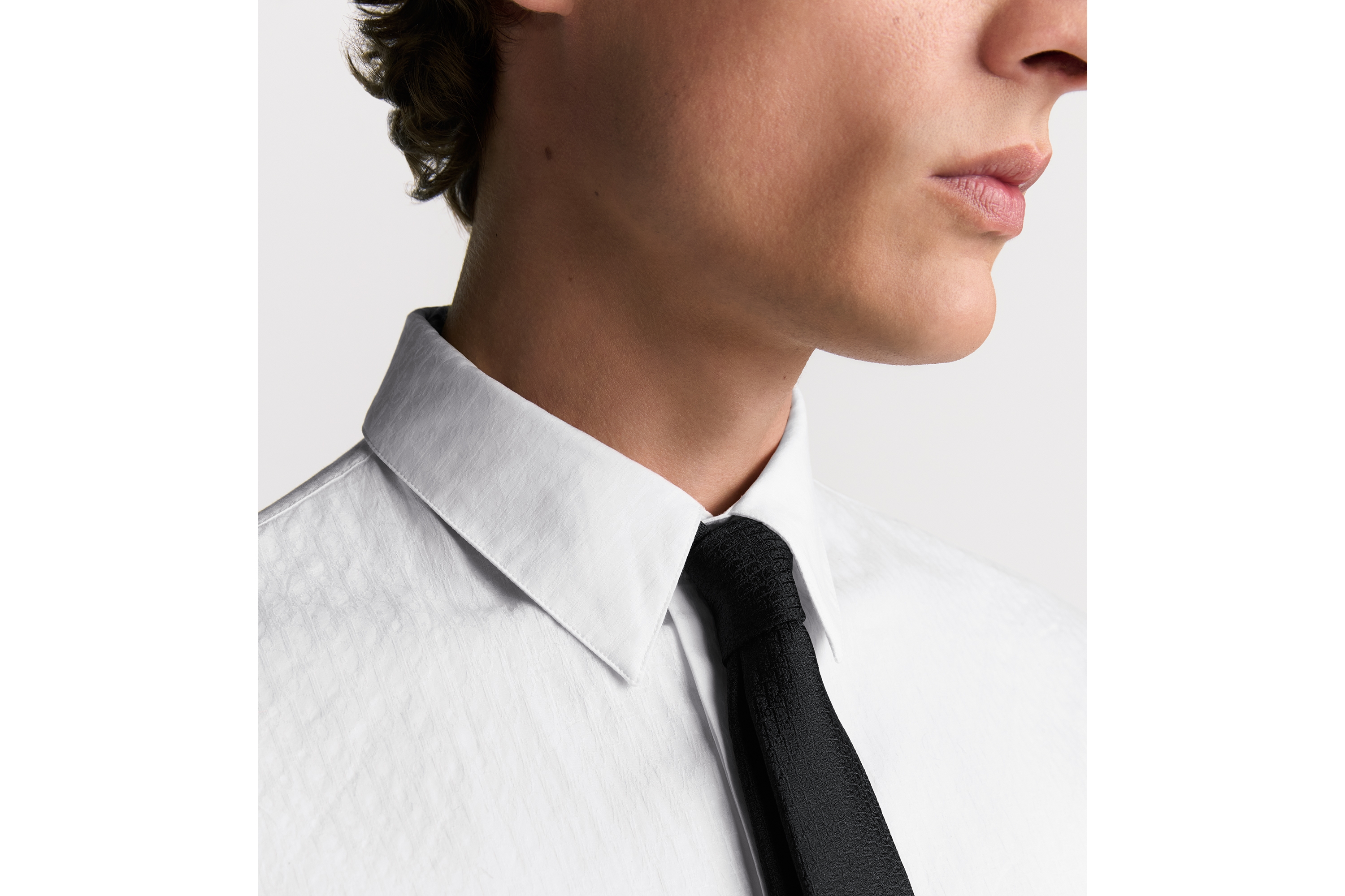 Look Dior Oblique Shirt White Cotton Jacquard E10