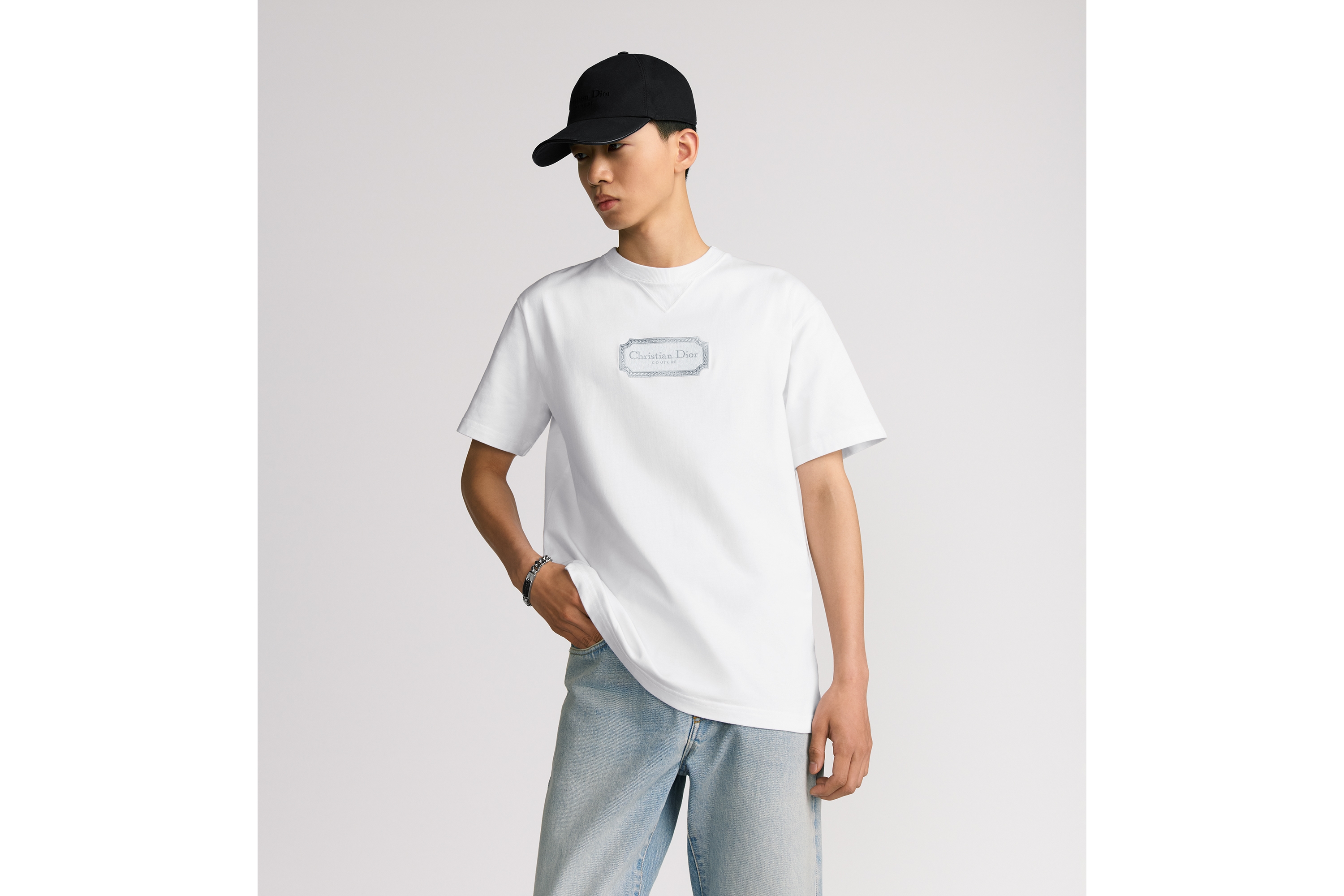 Look Christian Dior Couture T-Shirt, Relaxed Fit White Cotton Jersey E07
