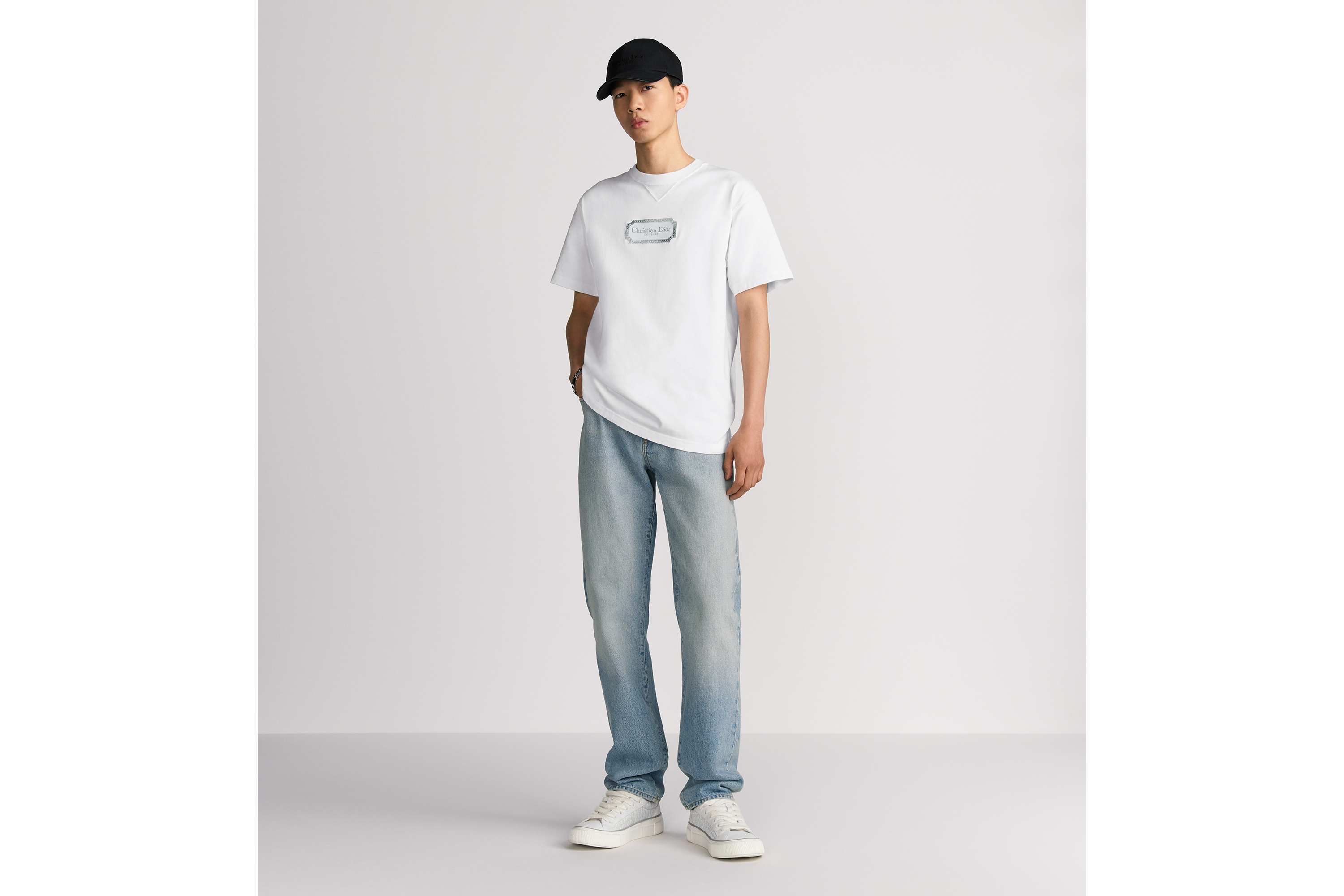 Look Christian Dior Couture T-Shirt, Relaxed Fit White Cotton Jersey E08