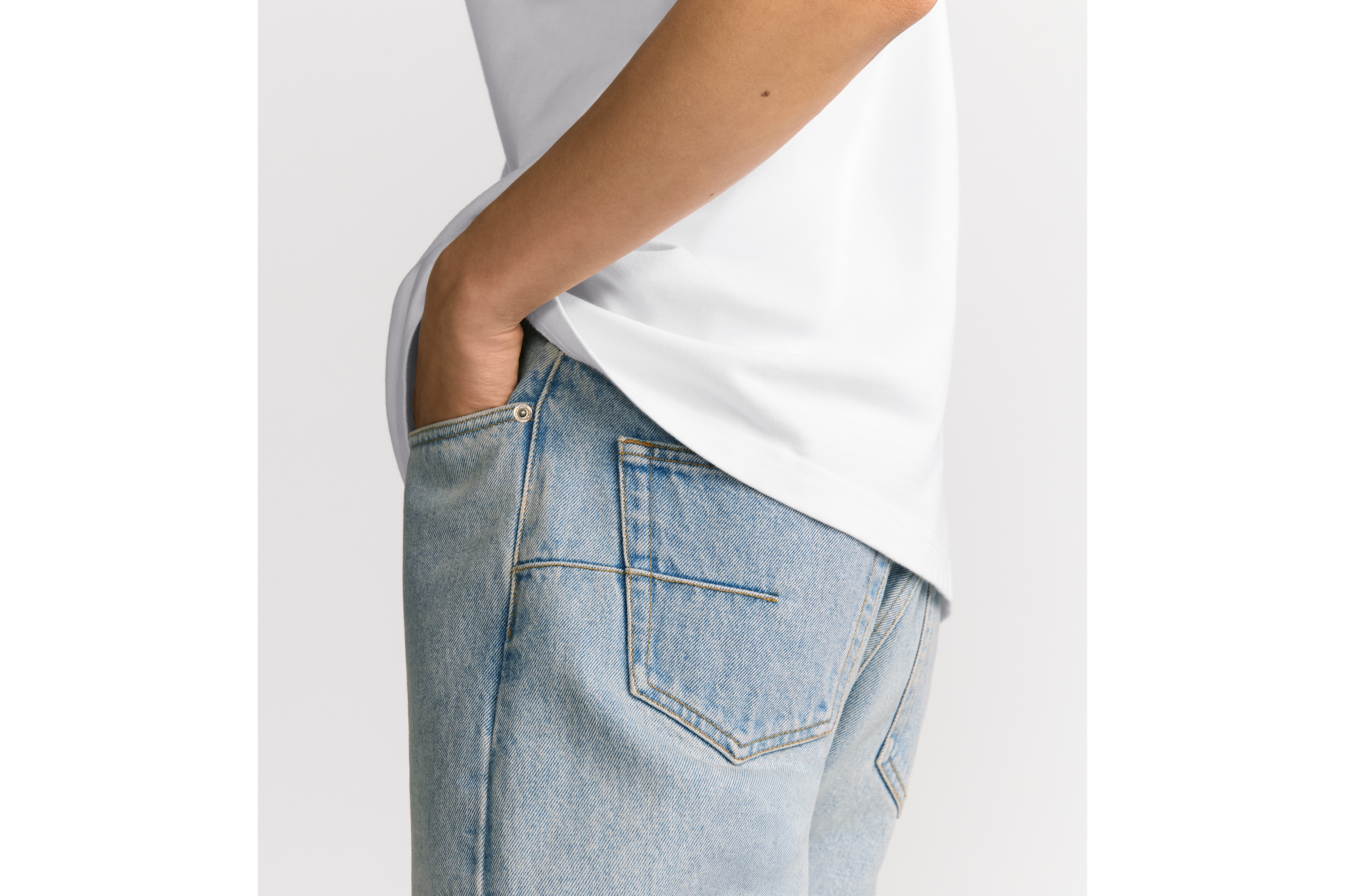 Look Long Regular Jeans Light Blue Cotton Twill E16