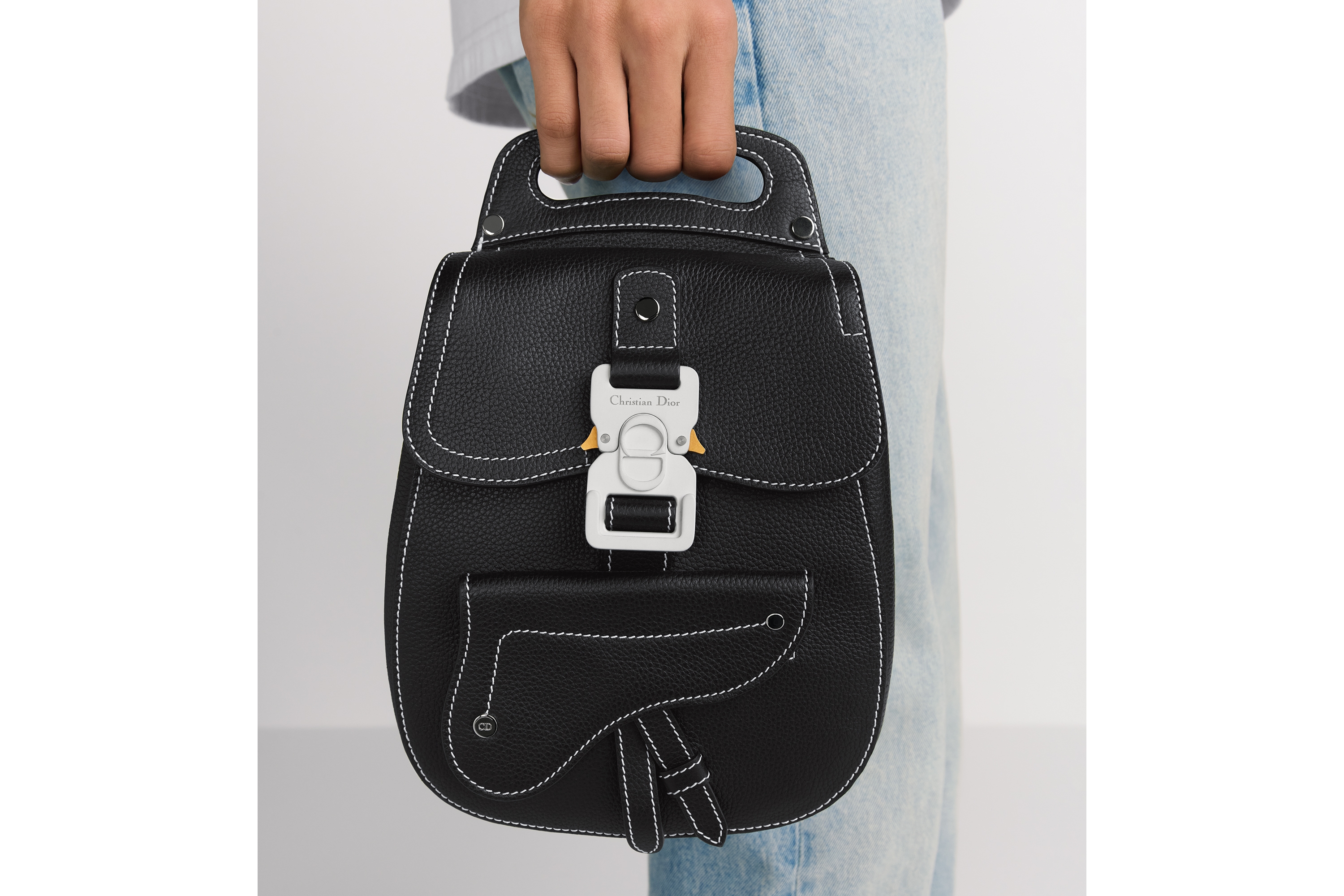 Look Dior Gallop Sling Bag Black Grained Calfskin E20