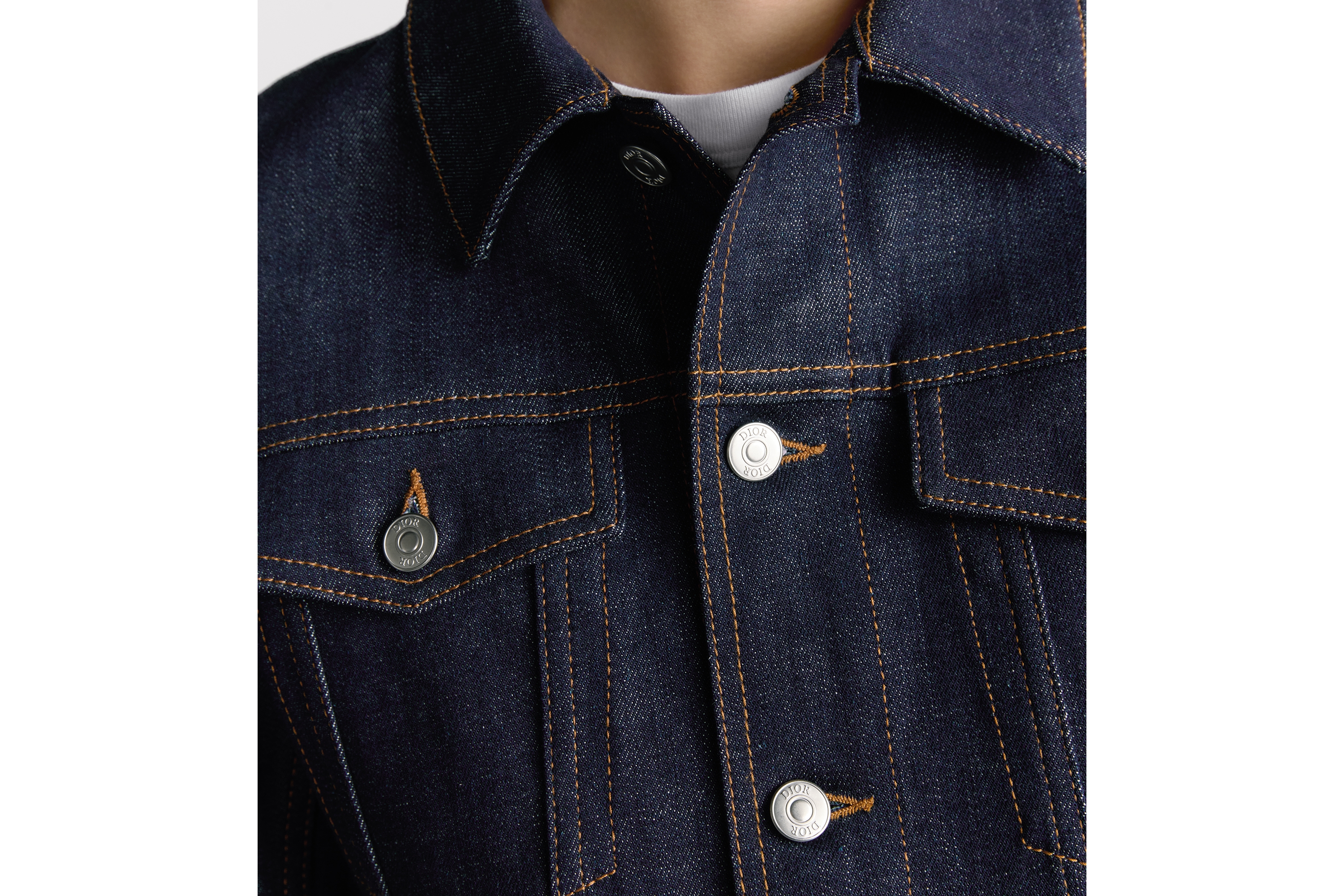 look_image_alt_prefix Jasje met Dior Oblique-motief Onbewerkt blauw katoendenim E10