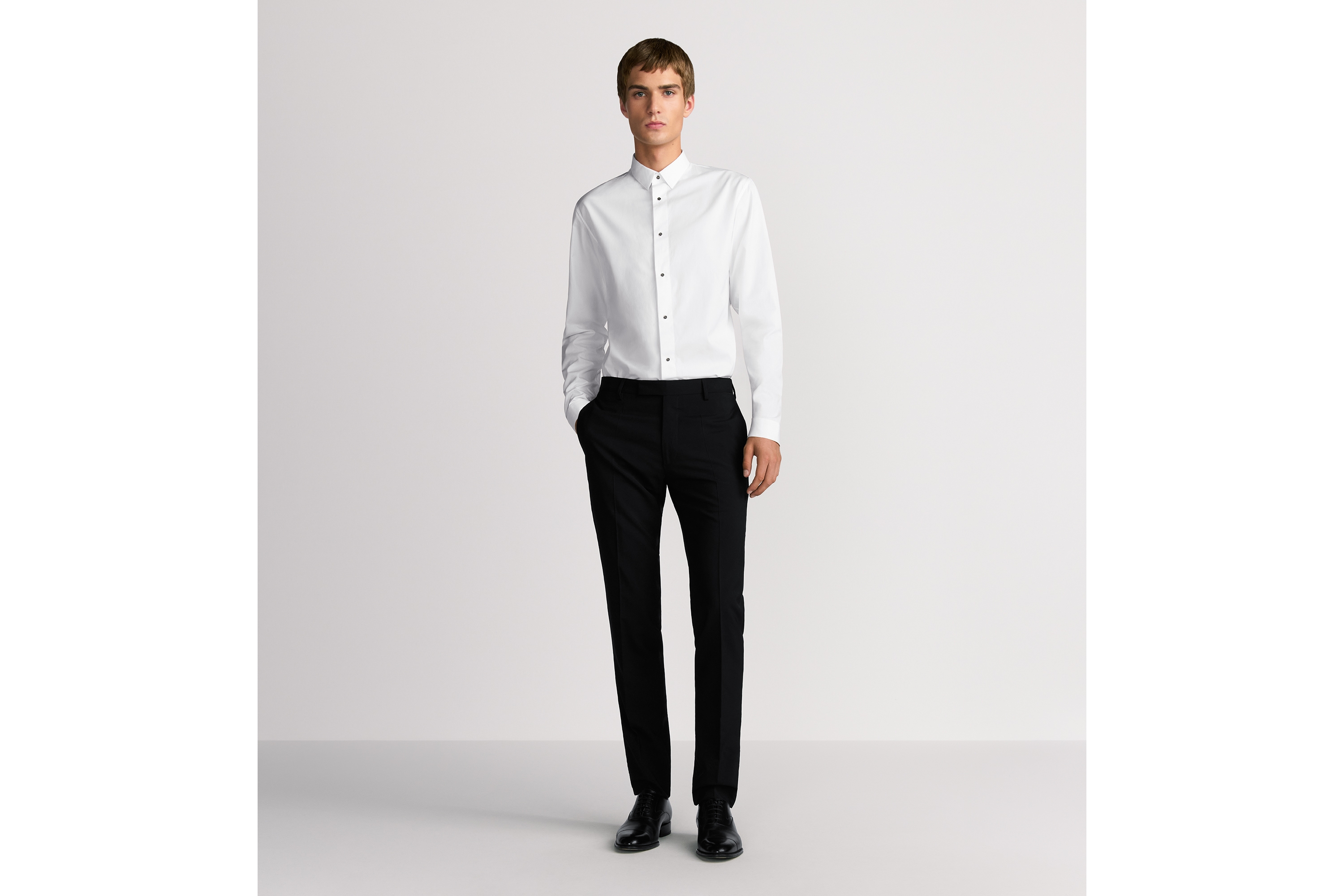 look_image_alt_prefix Hemd mit Druckknöpfen Baumwollpopelin in Weiß E08