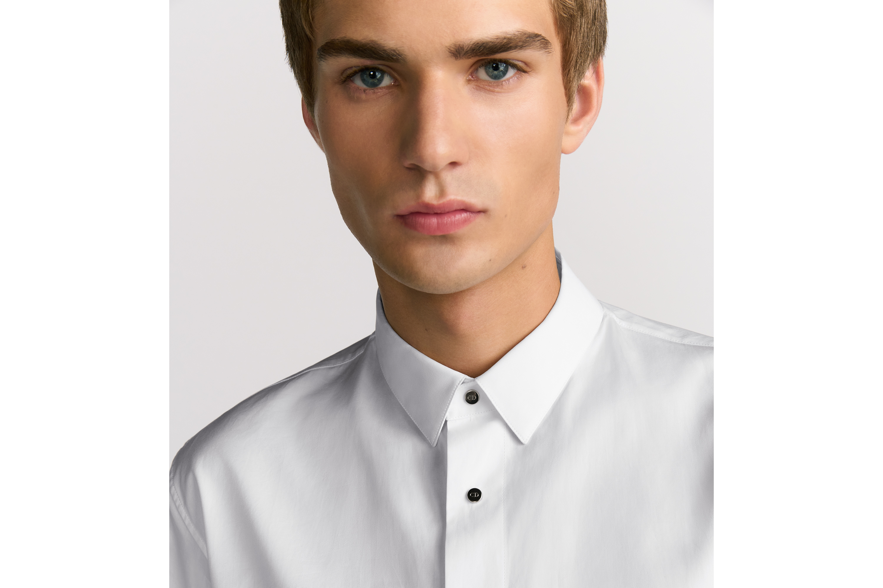 look_image_alt_prefix Hemd mit Druckknöpfen Baumwollpopelin in Weiß E10