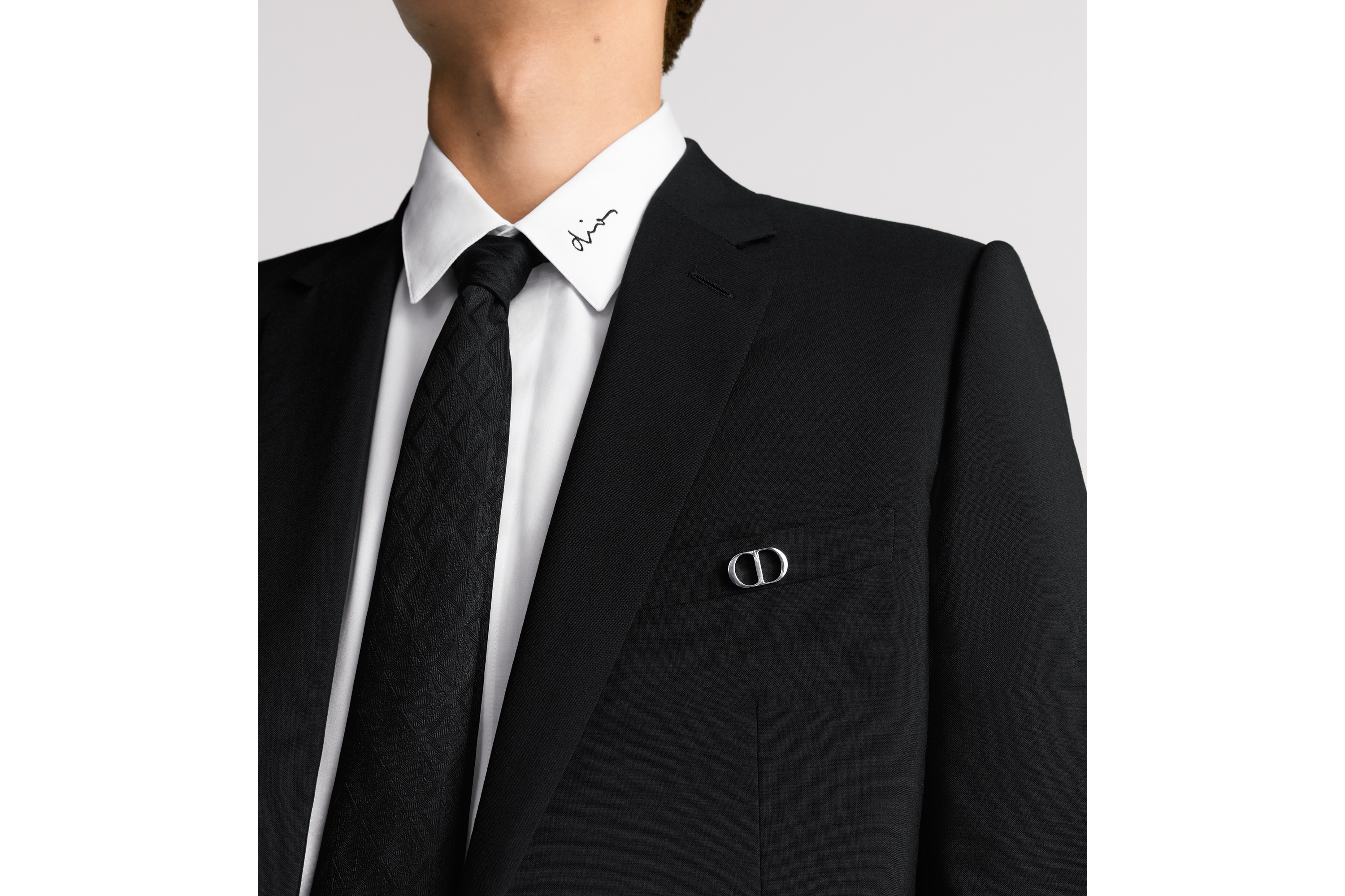 Dior Homme ディオールオム シルク ナロータイ シルバー ネクタイ 楽天