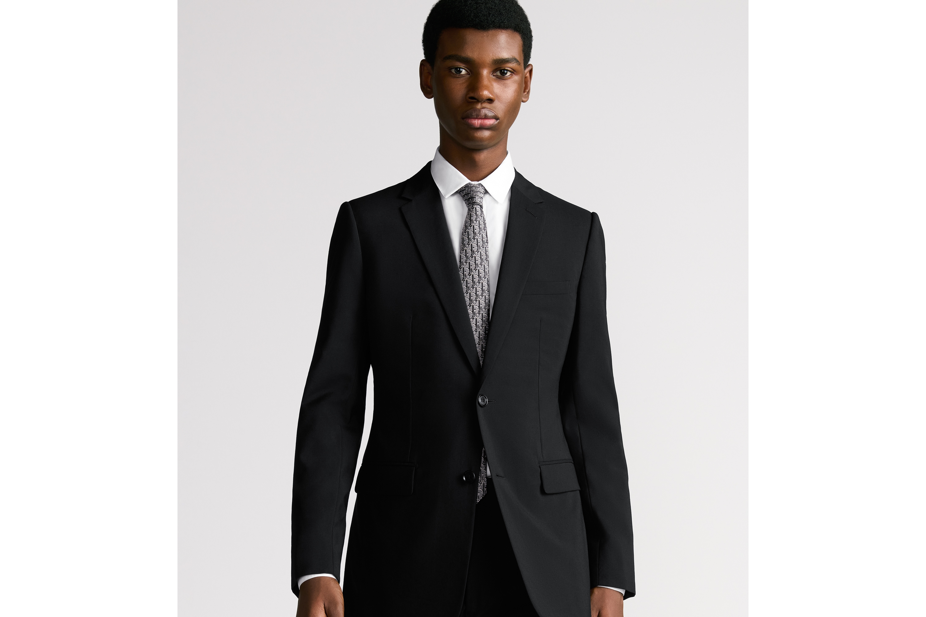 look_image_alt_prefix Corbata Dior Oblique Pixel Seda negra, gris y blanca E35