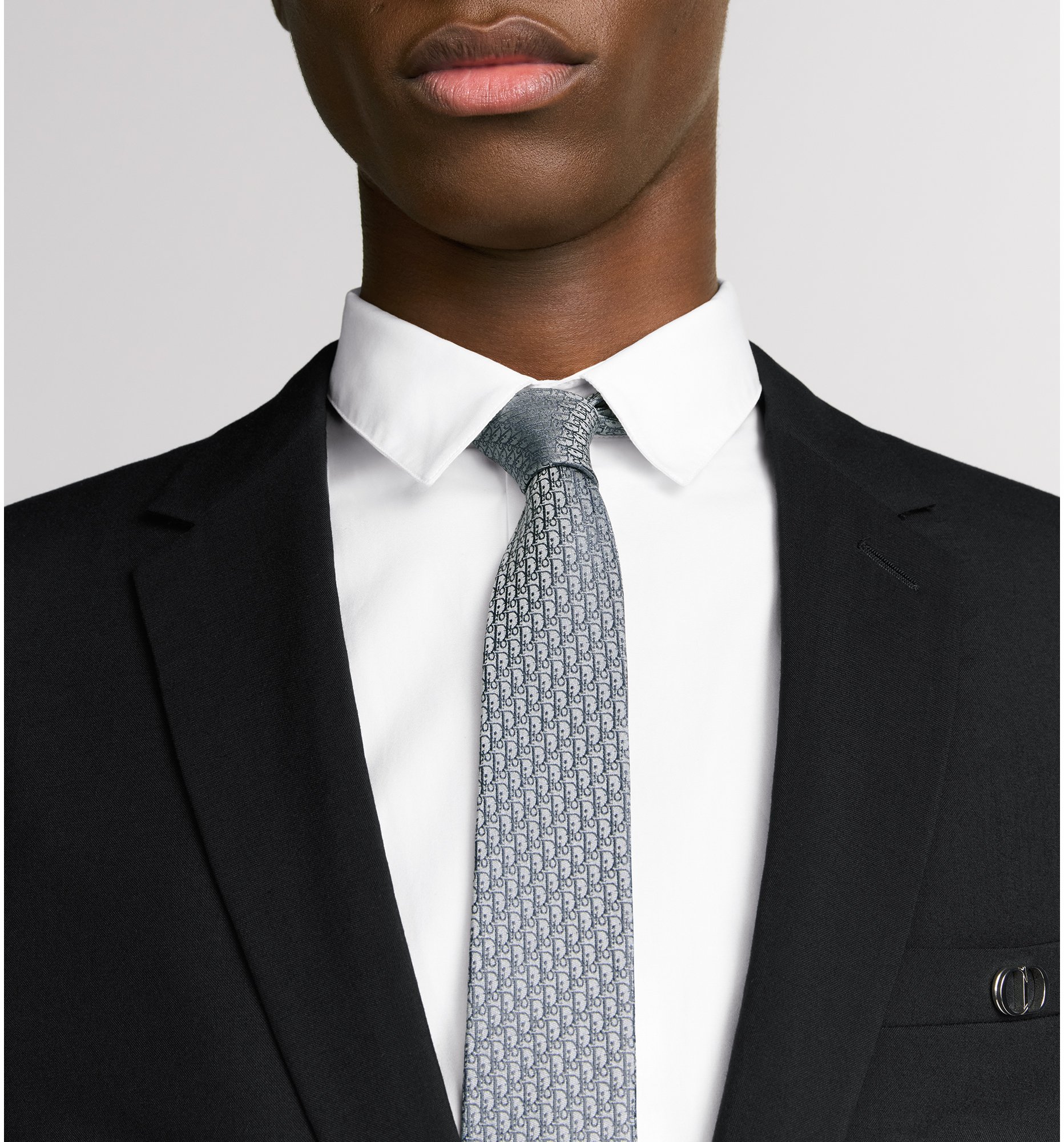 Cravate Scabal En Soie Grise, Collaboration Salvador Dali - Longueur 138 Cm, Vintage, Occasion