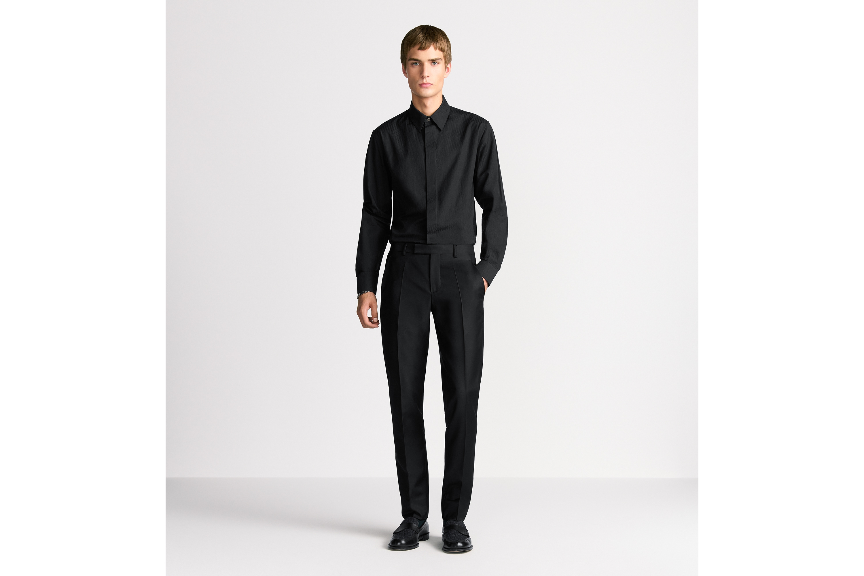 Look Dior Oblique Shirt Black Cotton Jacquard E08