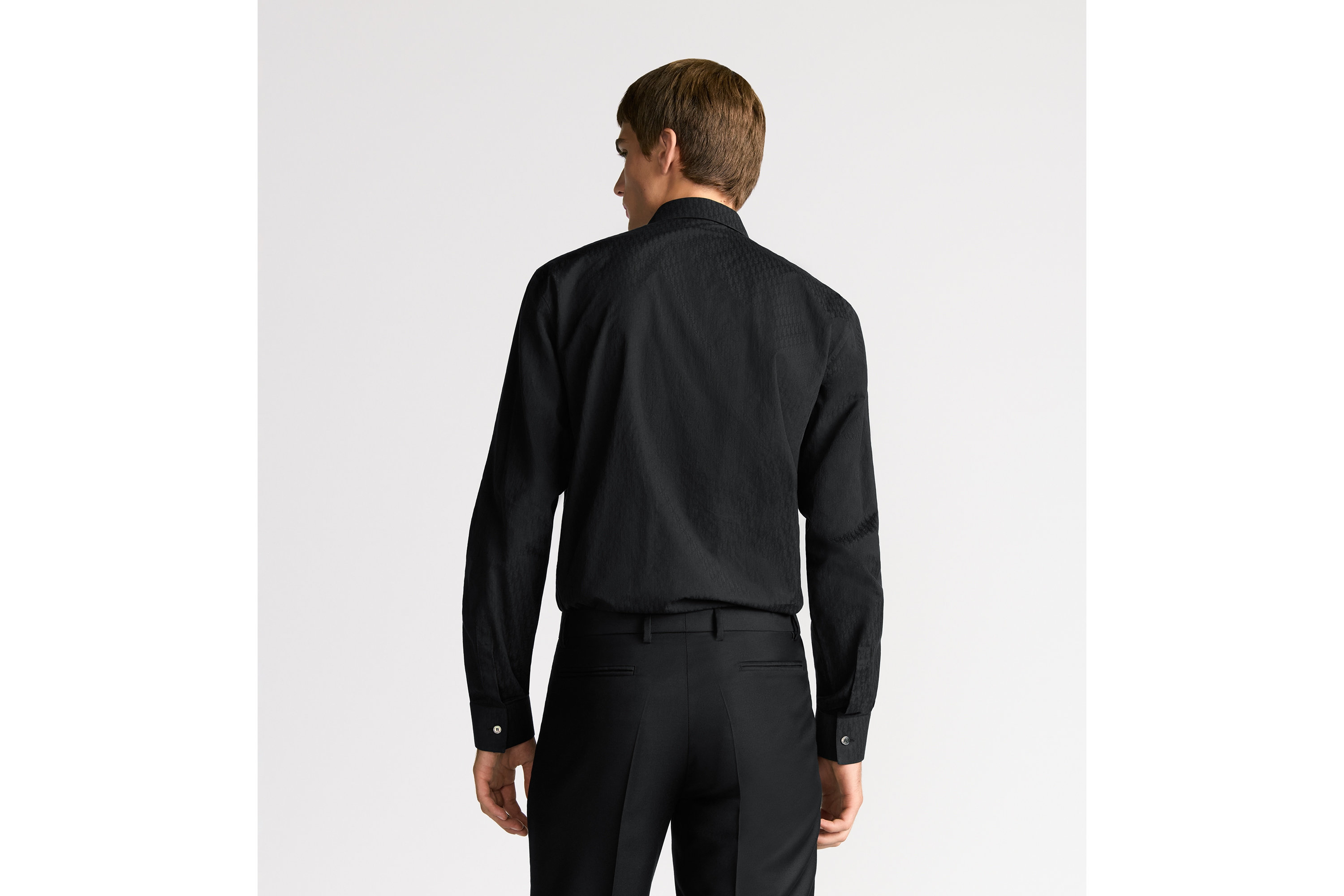 Look Dior Oblique Shirt Black Cotton Jacquard E09