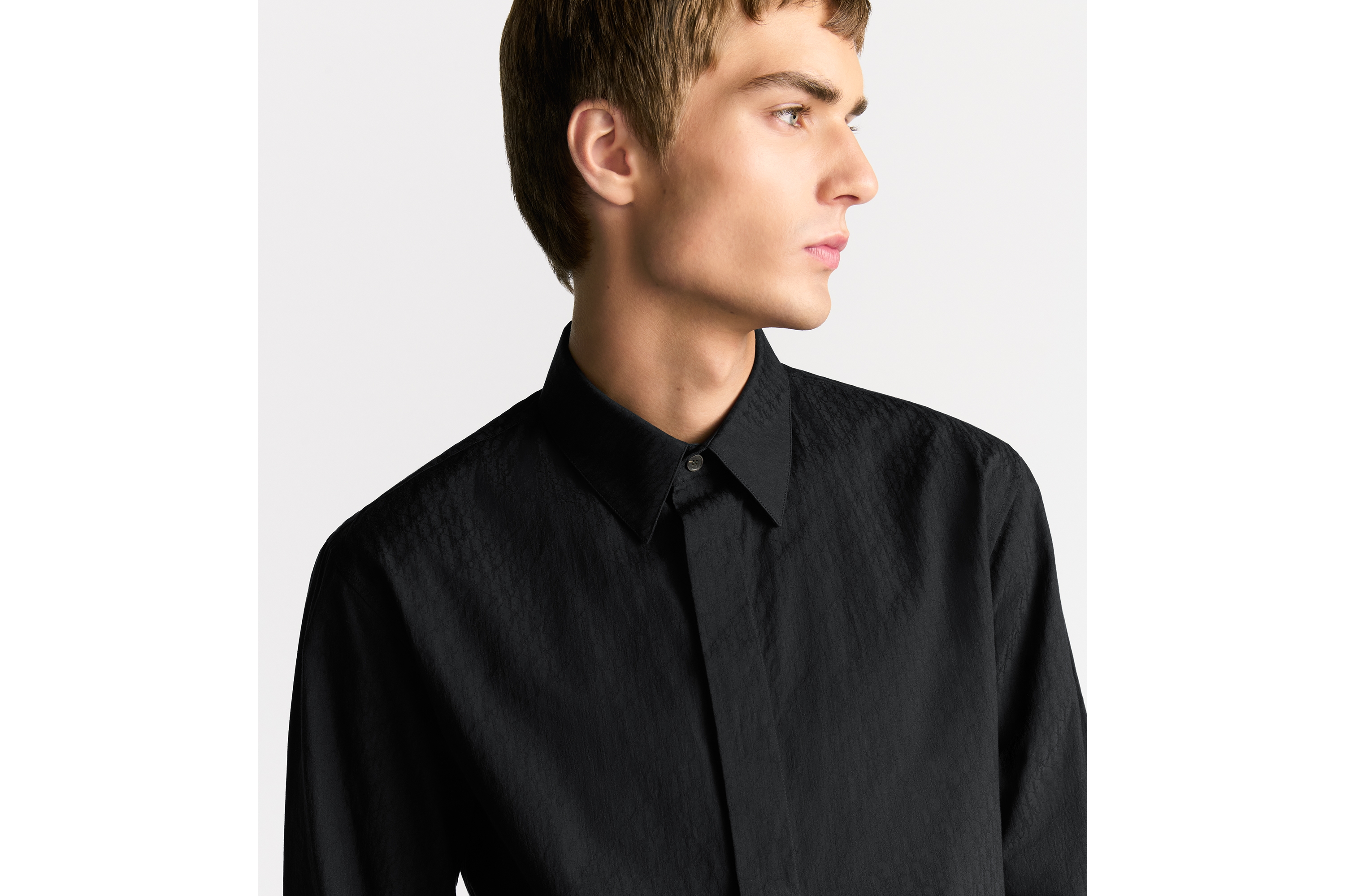 Look Dior Oblique Shirt Black Cotton Jacquard E10