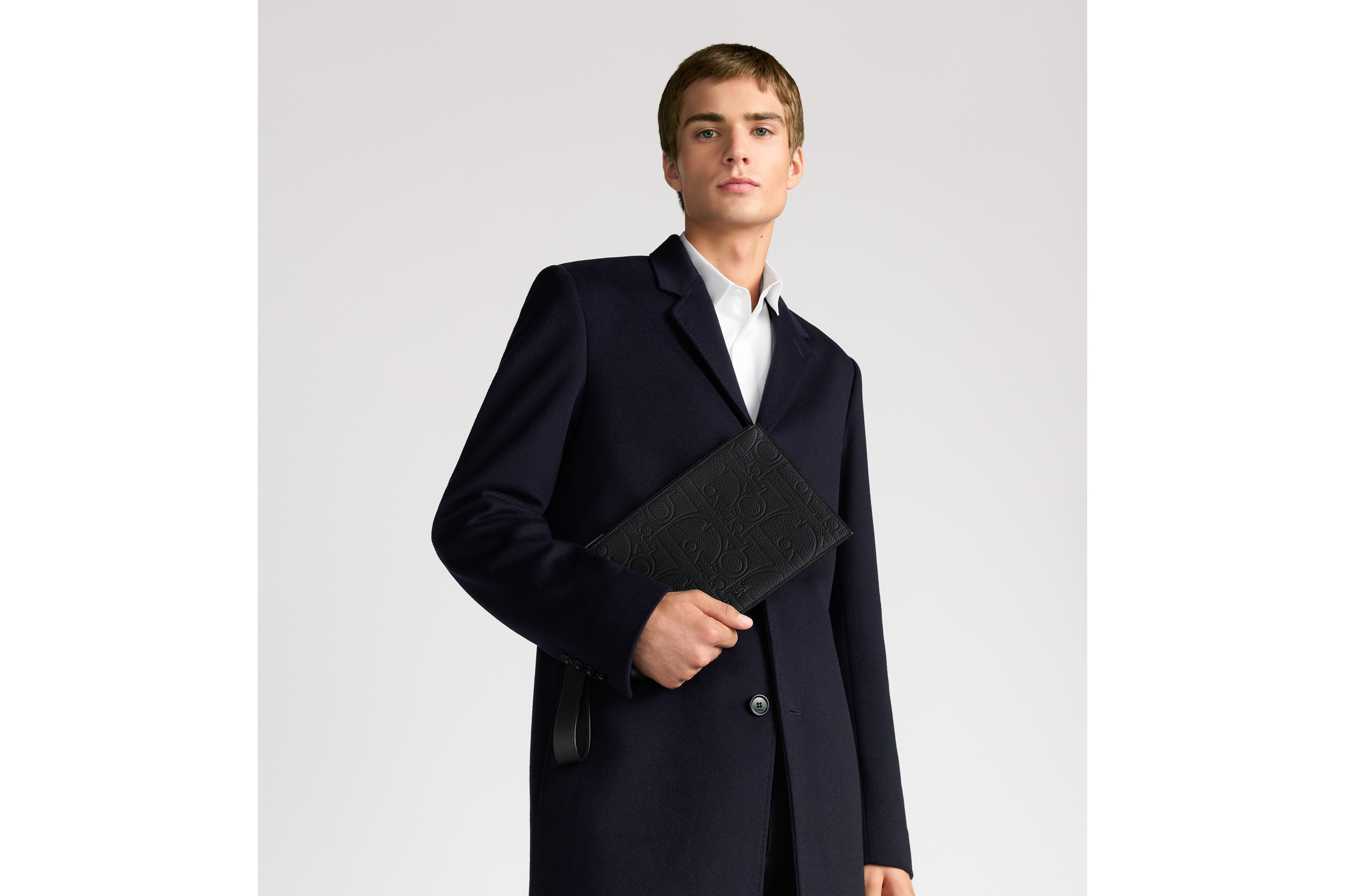 A5 파우치 블랙 Dior Gravity 가죽 & 블랙 그레인 송아지 가죽 E42