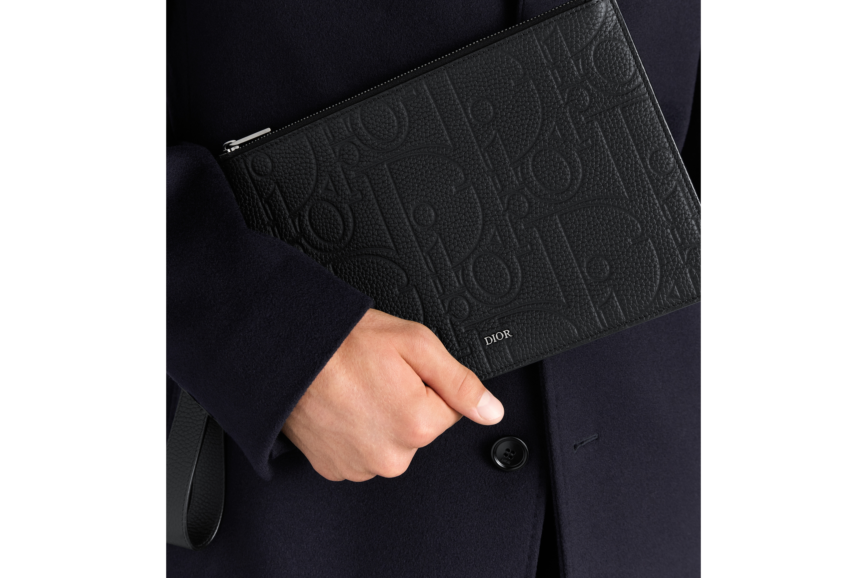 Look A5 Pouch Black Dior Gravity Leather and Black Grained Calfskin E43