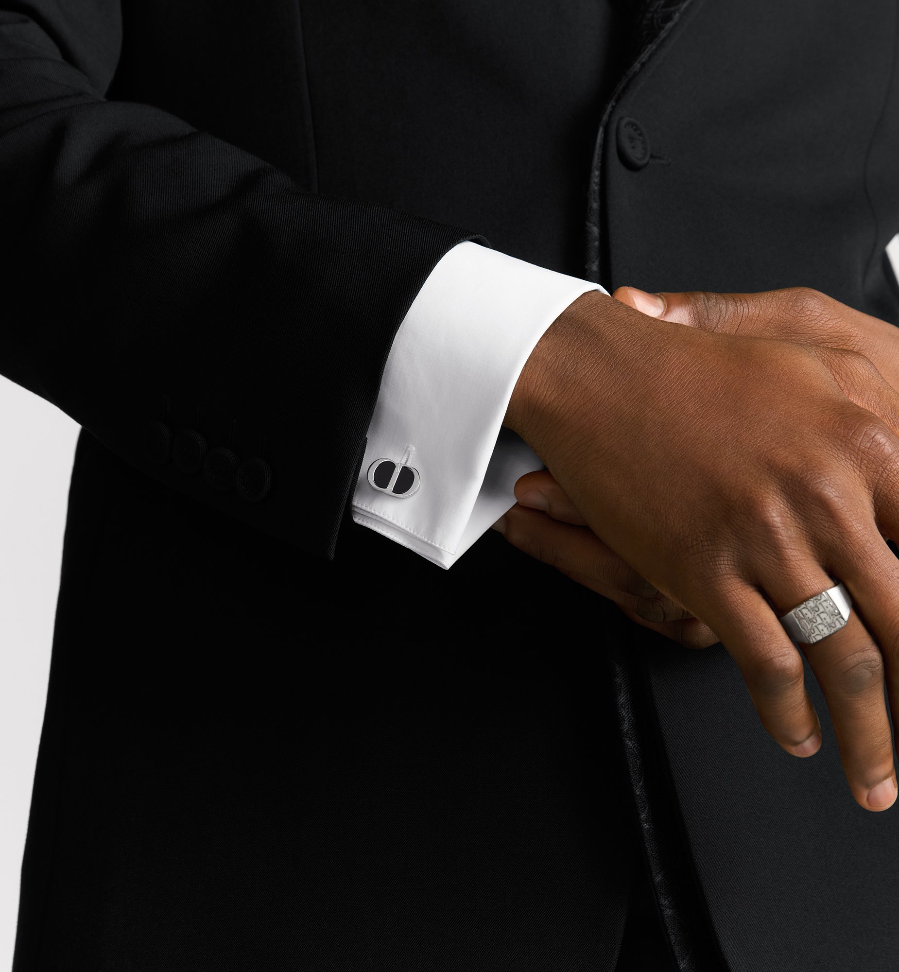 CD Icon Cufflinks Silver and Black Resin | DIOR CD Icon Cufflinks Silver and Black Resin | DIOR