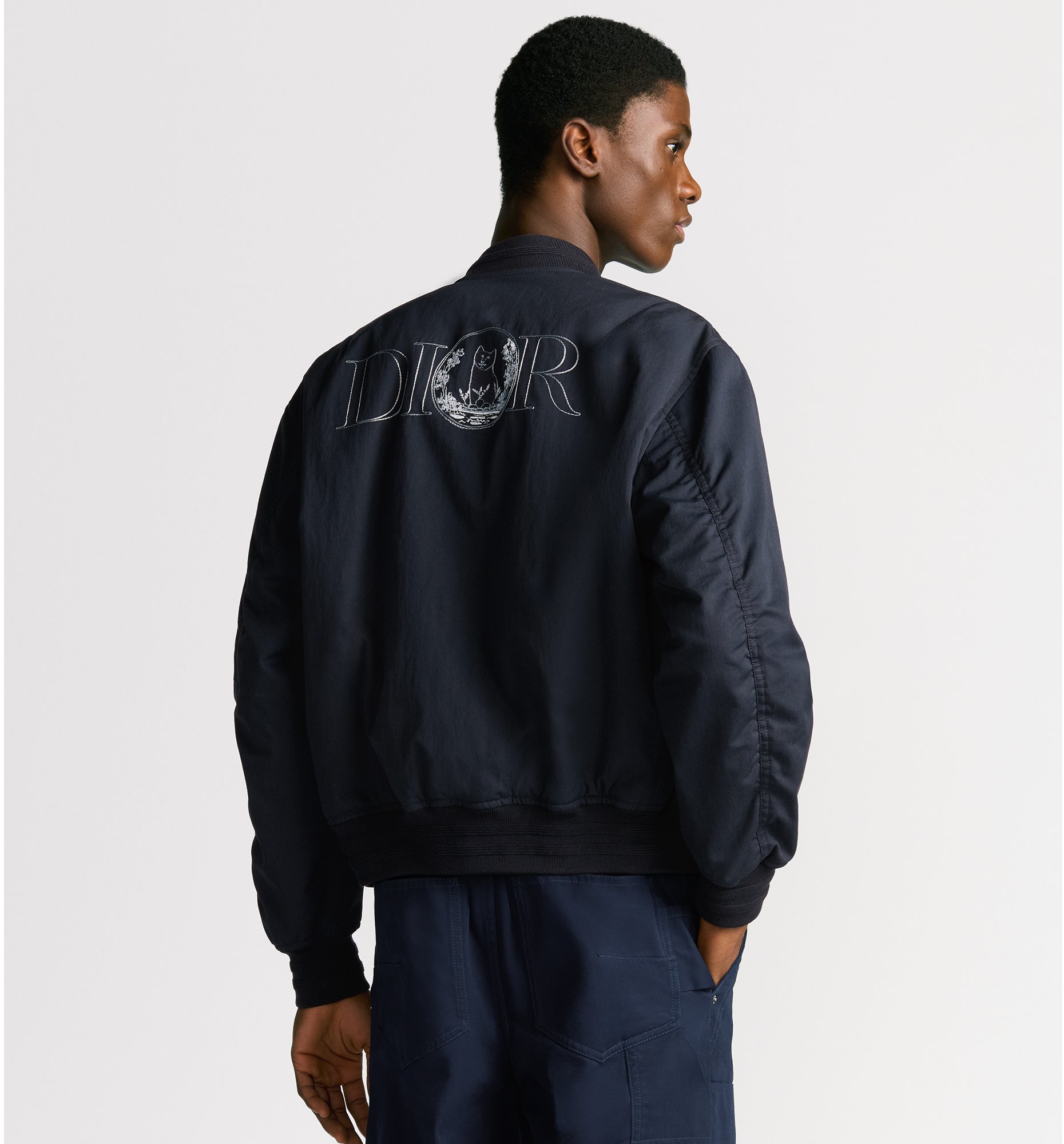 aria_look DIOR AND HYLTON NEL Bomber Jacket Three quarter closed view