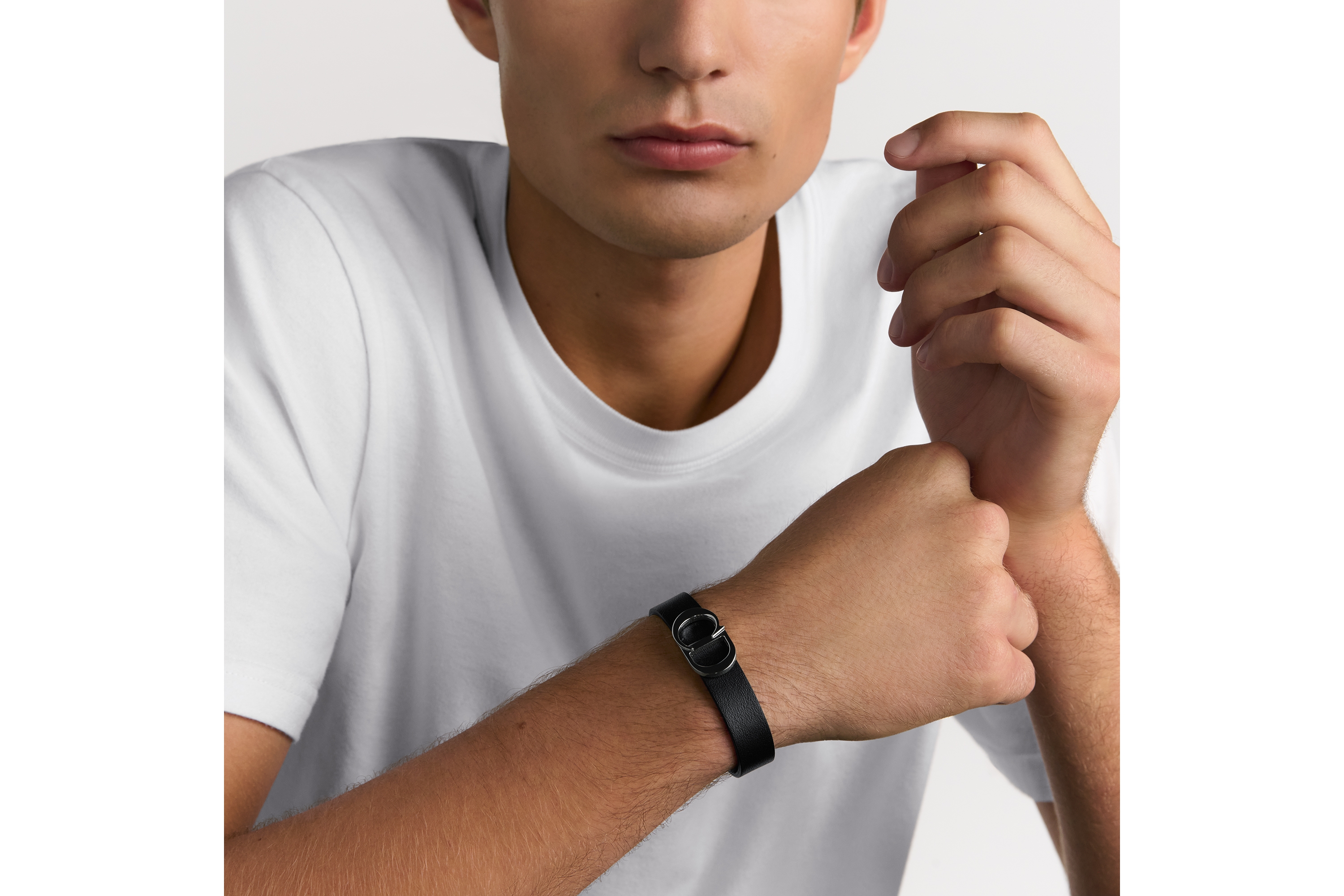CD Icon Leather Bracelet