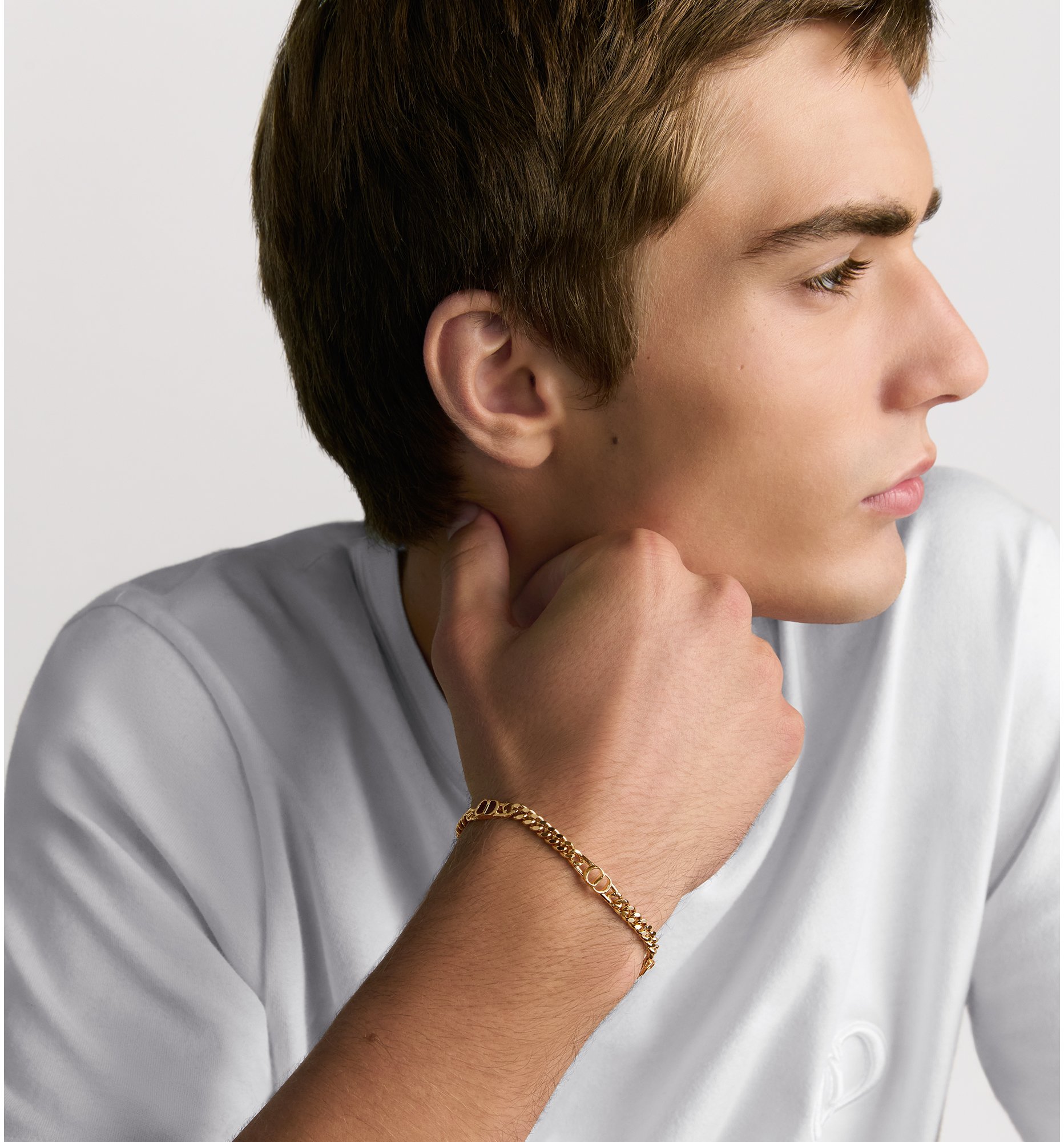 aria_look CD Icon Thin Chain Link Bracelet