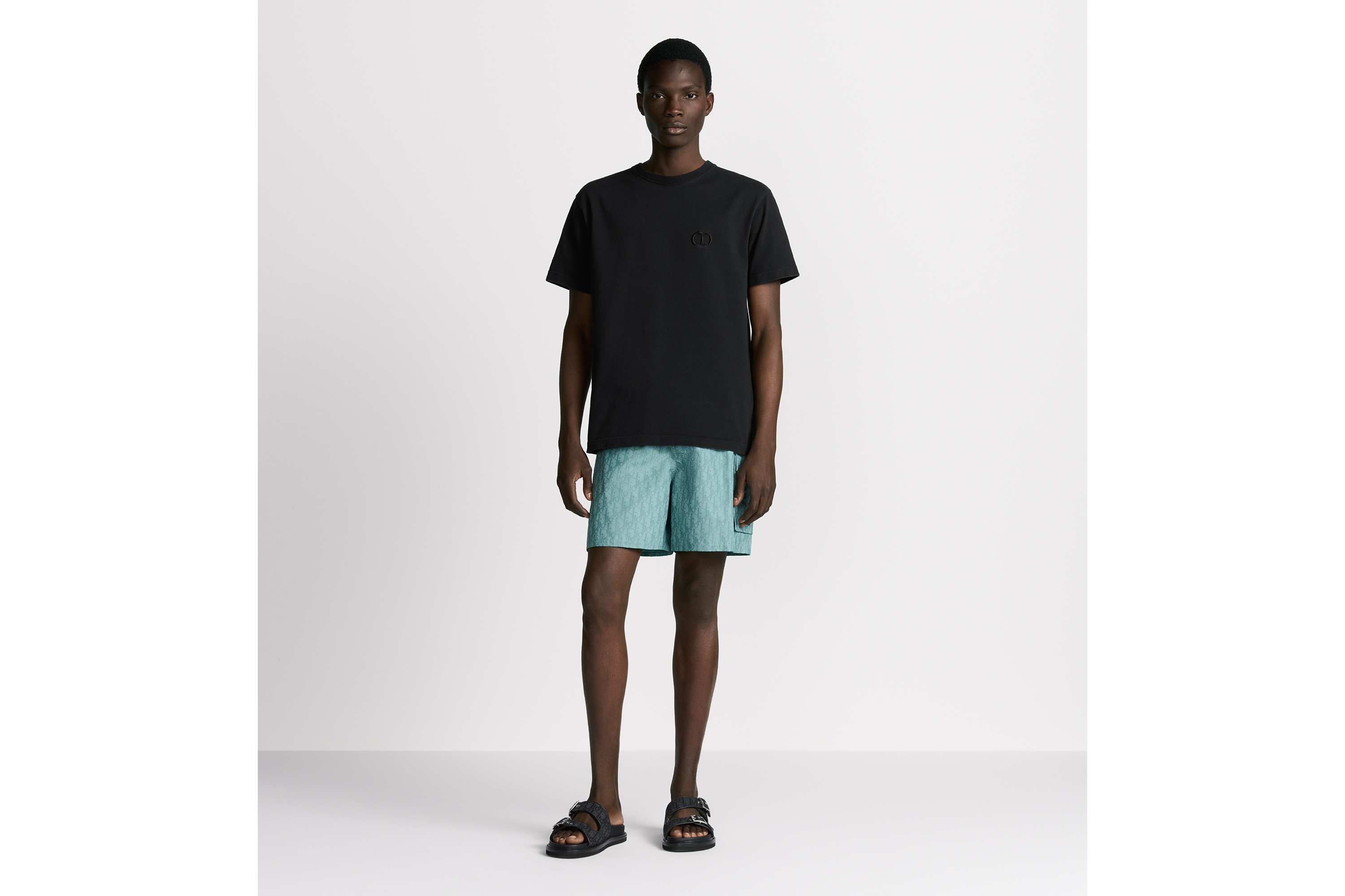 Look Dior Oblique Swim Shorts Sea Green Technical Fabric E13