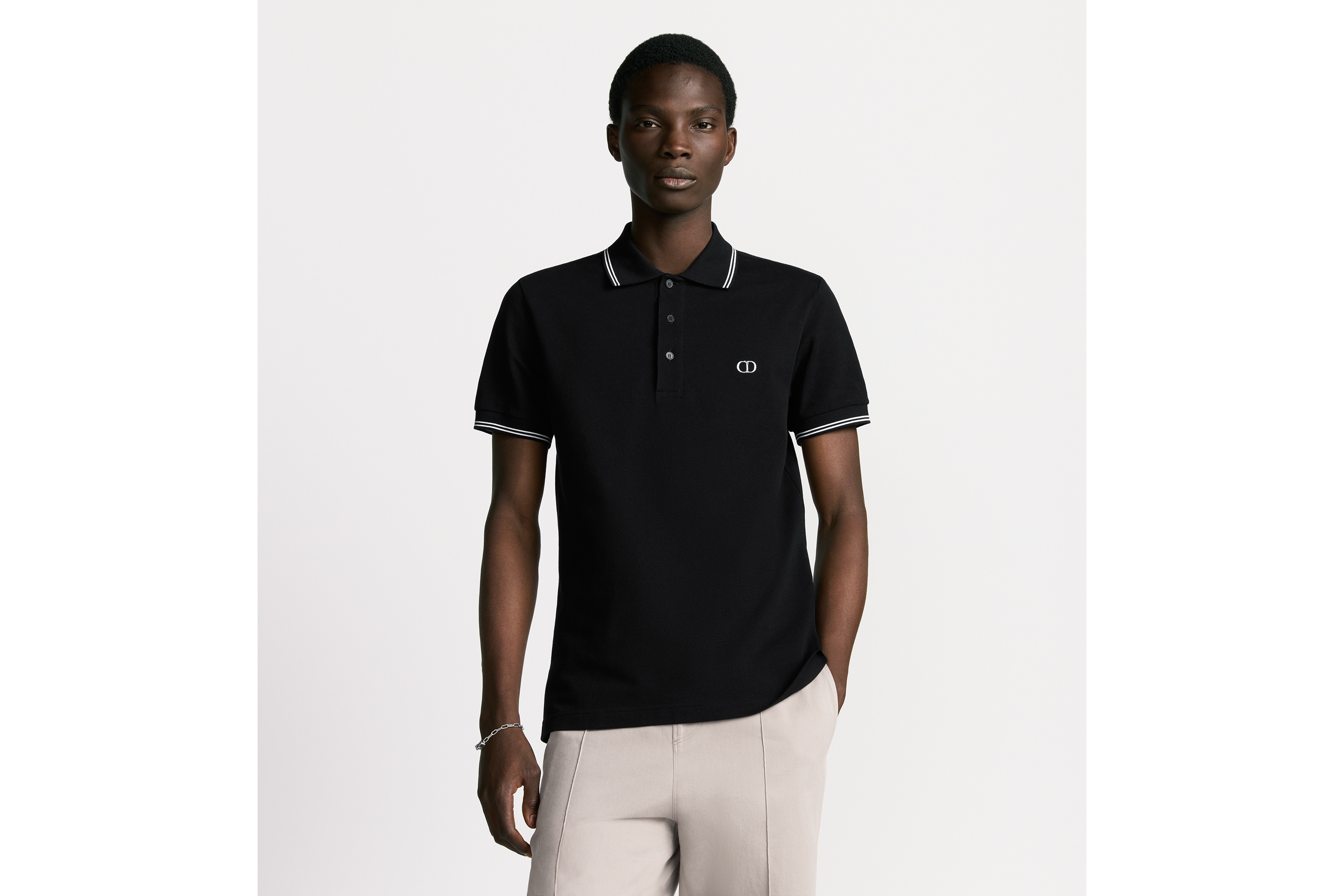 CD Icon Polo Shirt Black Cotton Piqué | DIOR