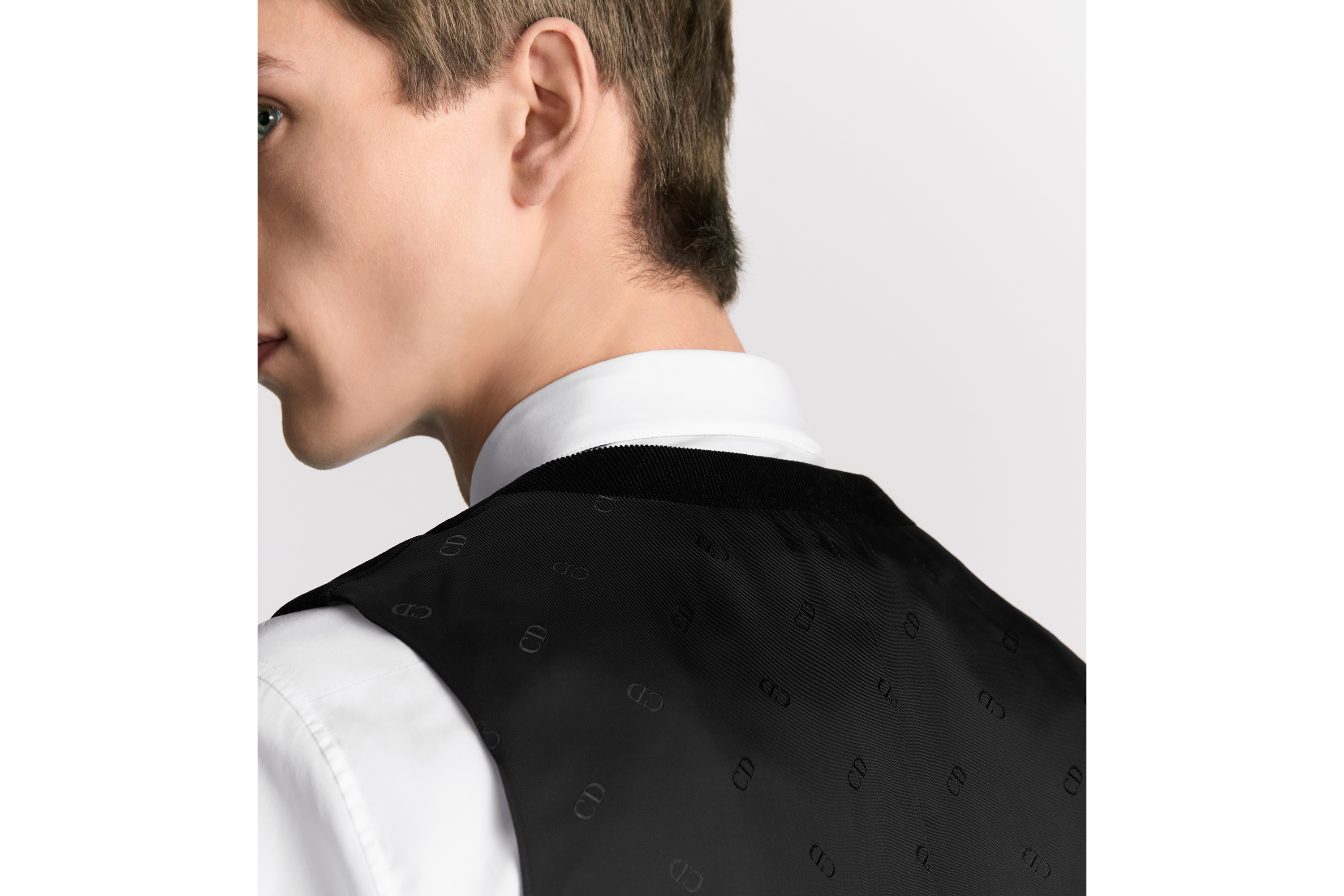 look_image_alt_prefix Gilet Zwart corduroy van een katoenblend E10