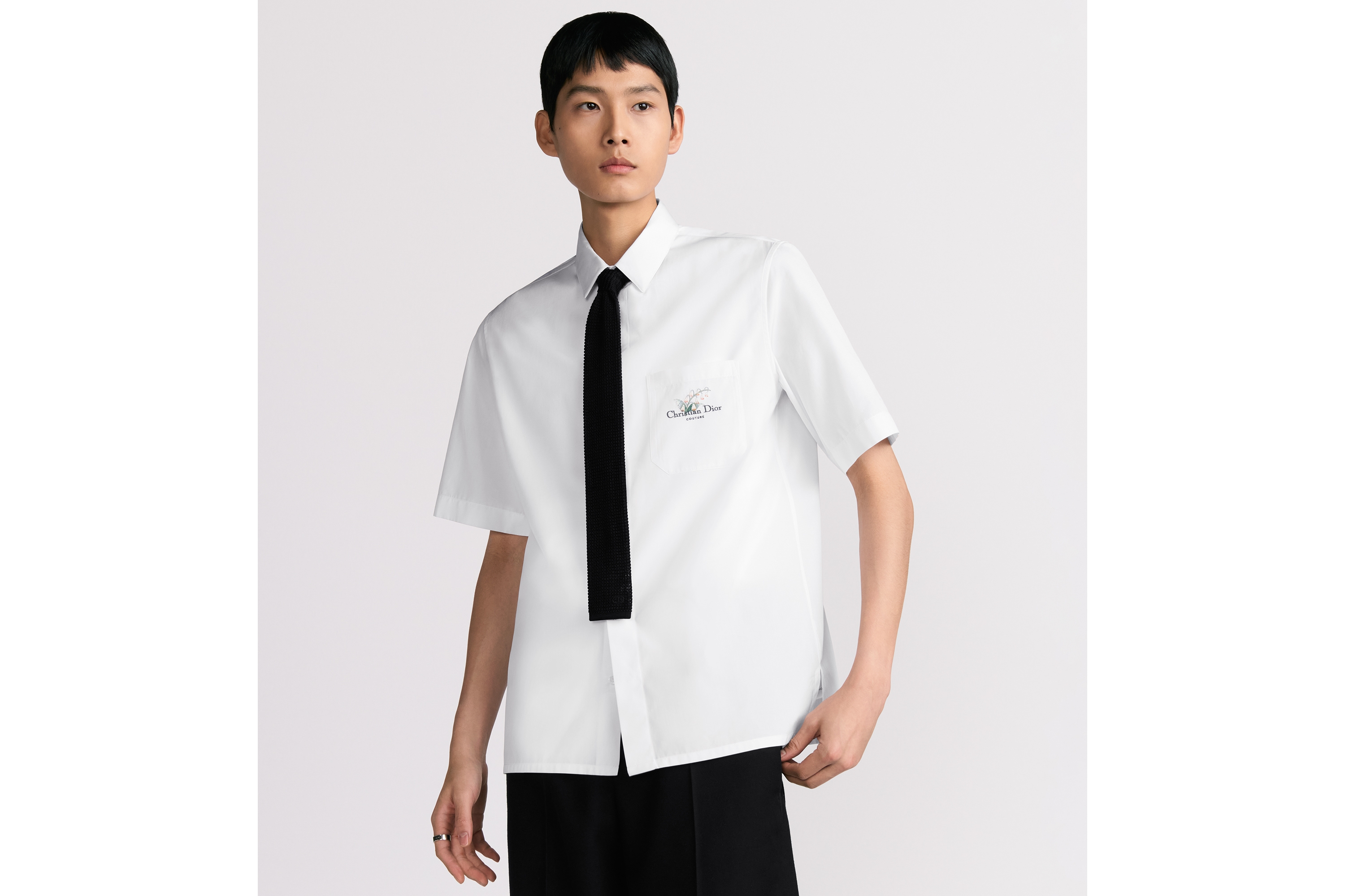 Christian Dior Couture Lily of the Valley ショートスリーブ シャツ コットンポプリン E07