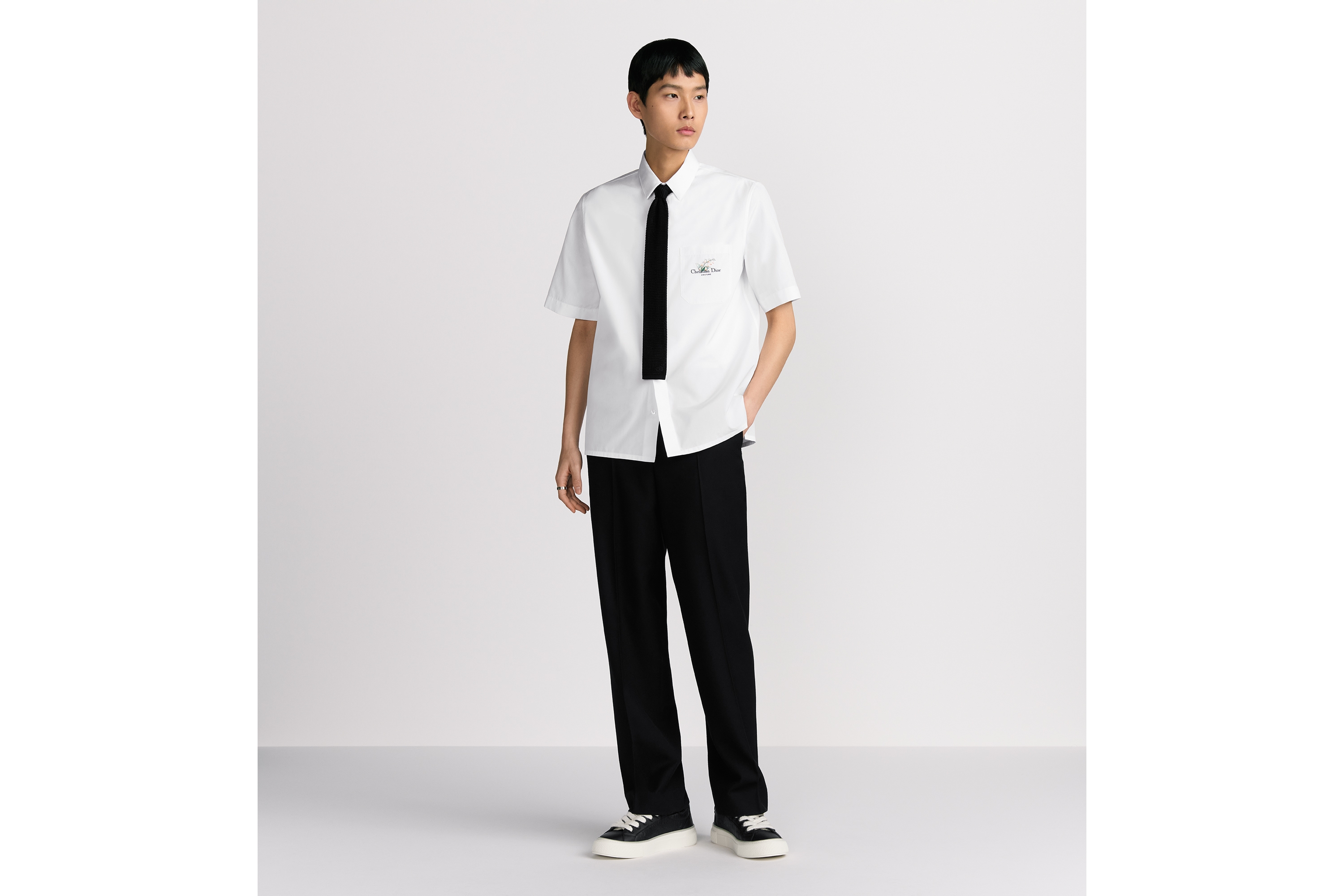 Christian Dior Couture Lily of the Valley ショートスリーブ シャツ コットンポプリン E08