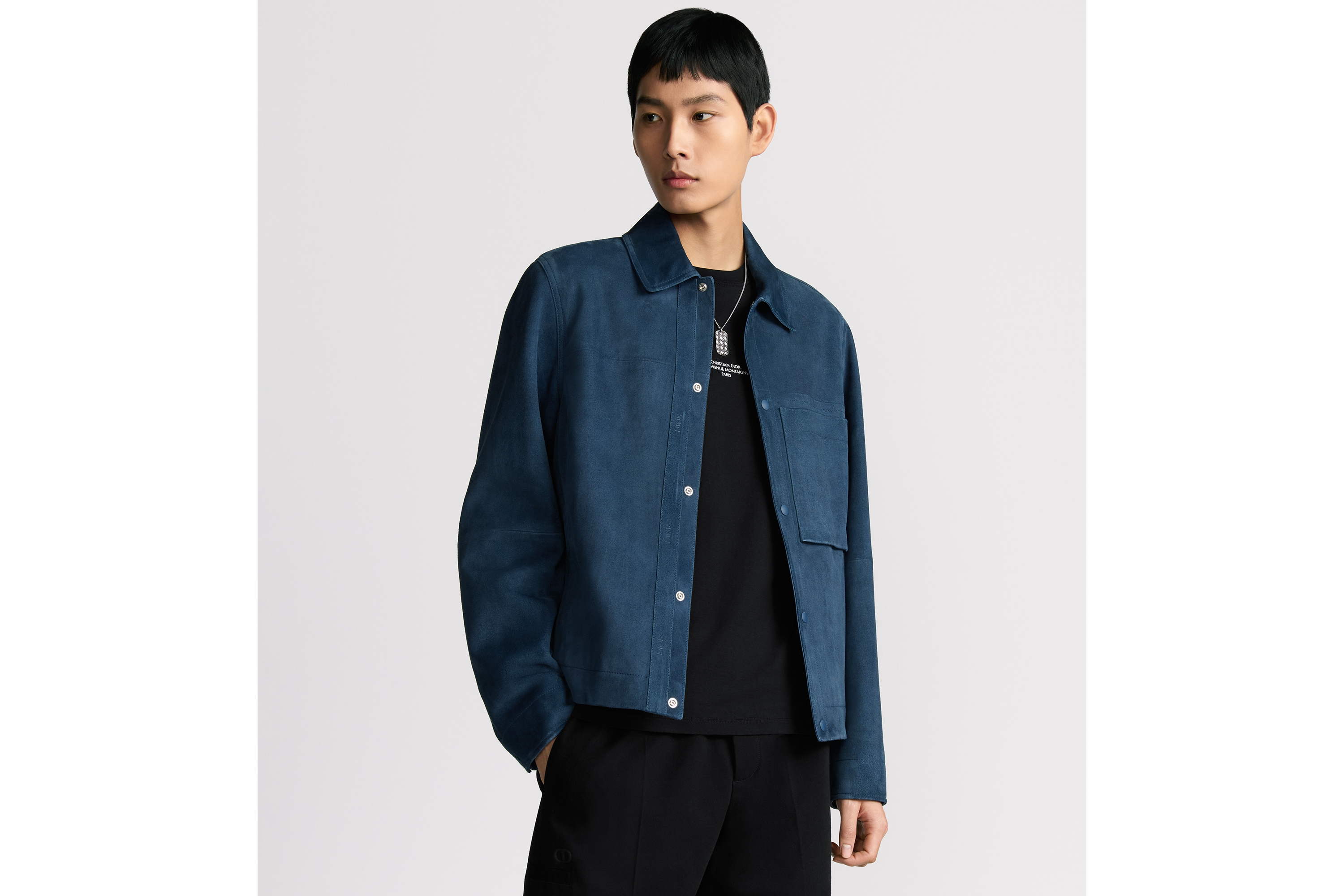 Look Blouson Jacket Blue Lambskin E01