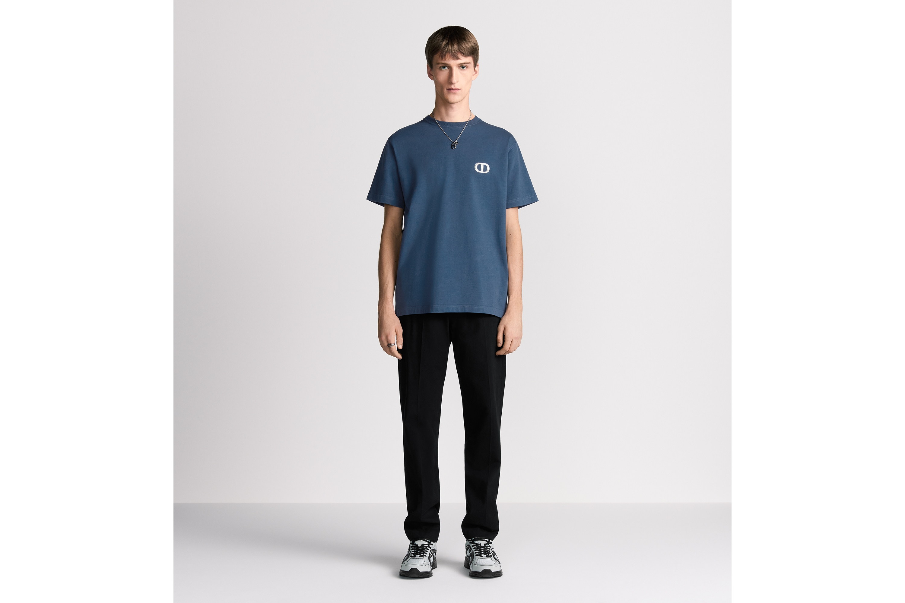 Look CD Icon T-Shirt, Relaxed Fit Blue Cotton Jersey E07