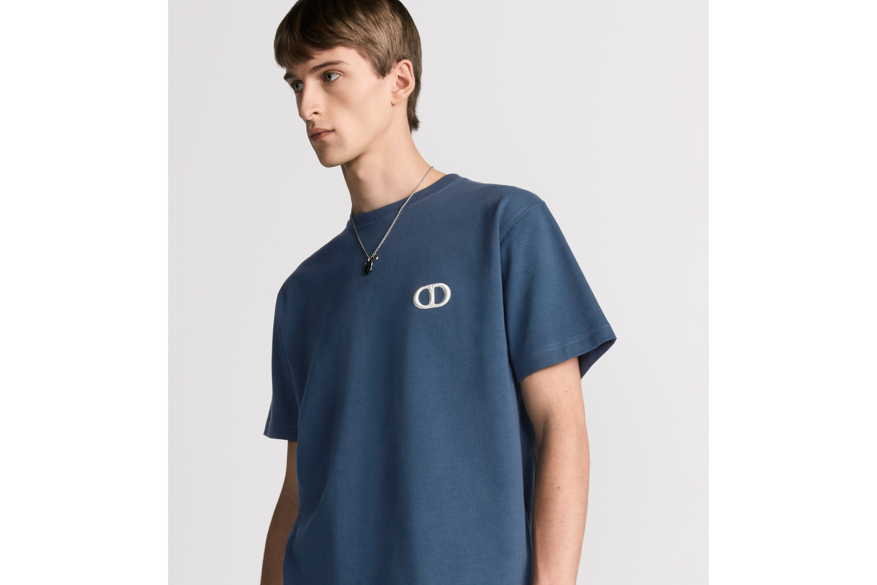 Look CD Icon T-Shirt, Relaxed Fit Blue Cotton Jersey E08