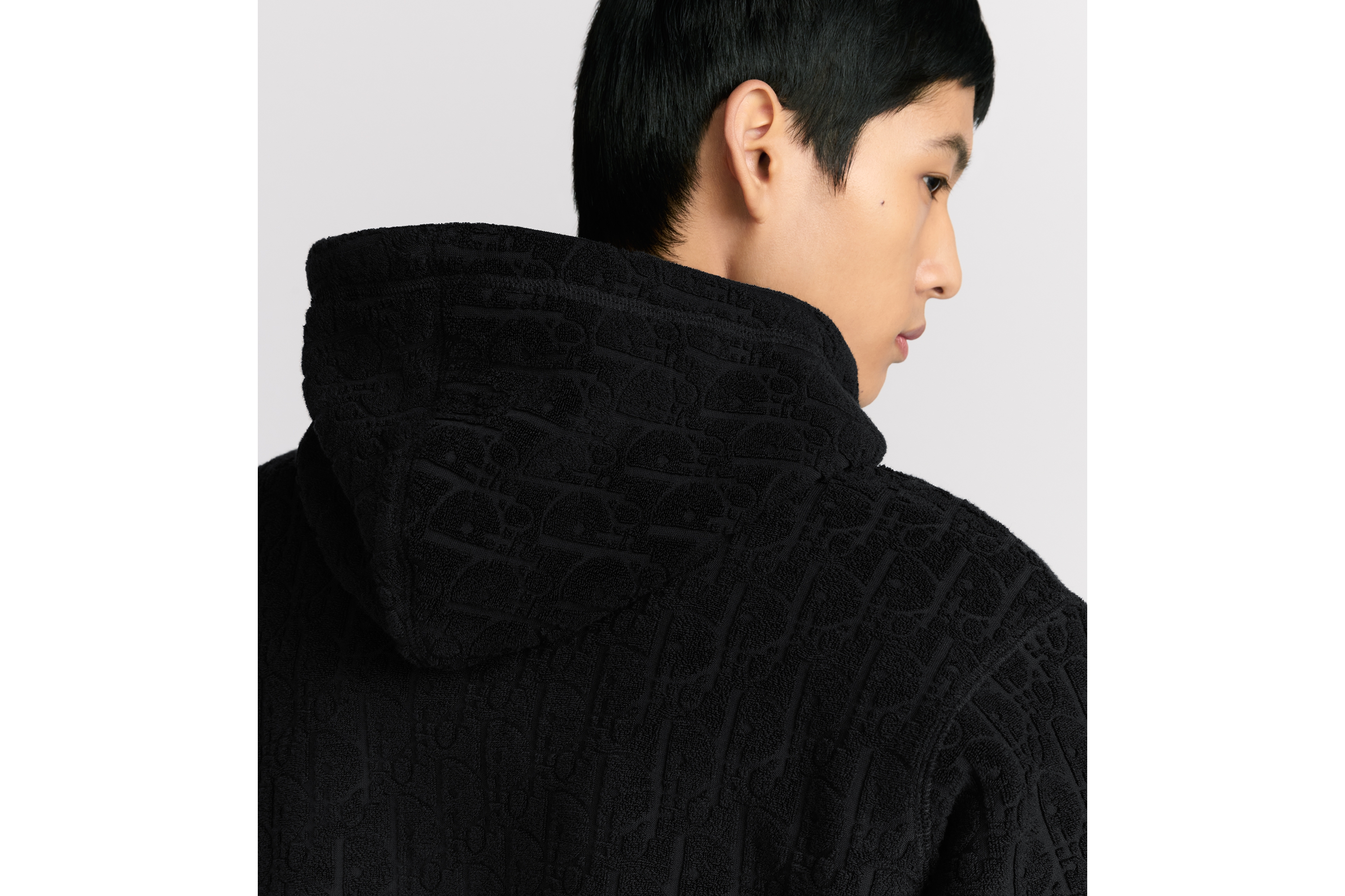 Look Dior Oblique Relaxed-Fit Hooded Sweatshirt Black Cotton Fleece E10