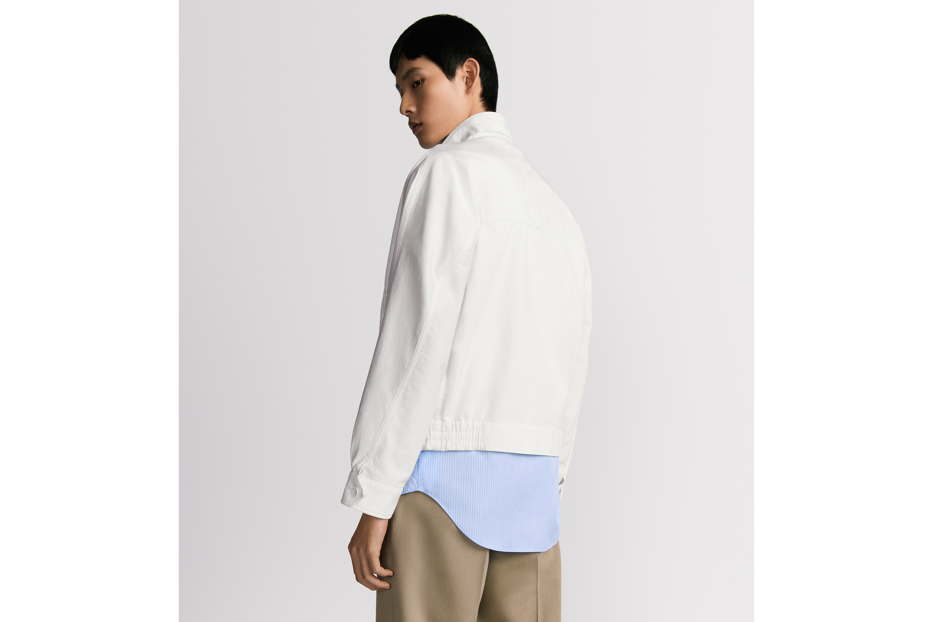 Look Christian Dior Couture Blouson Jacket White Cotton Gabardine E03