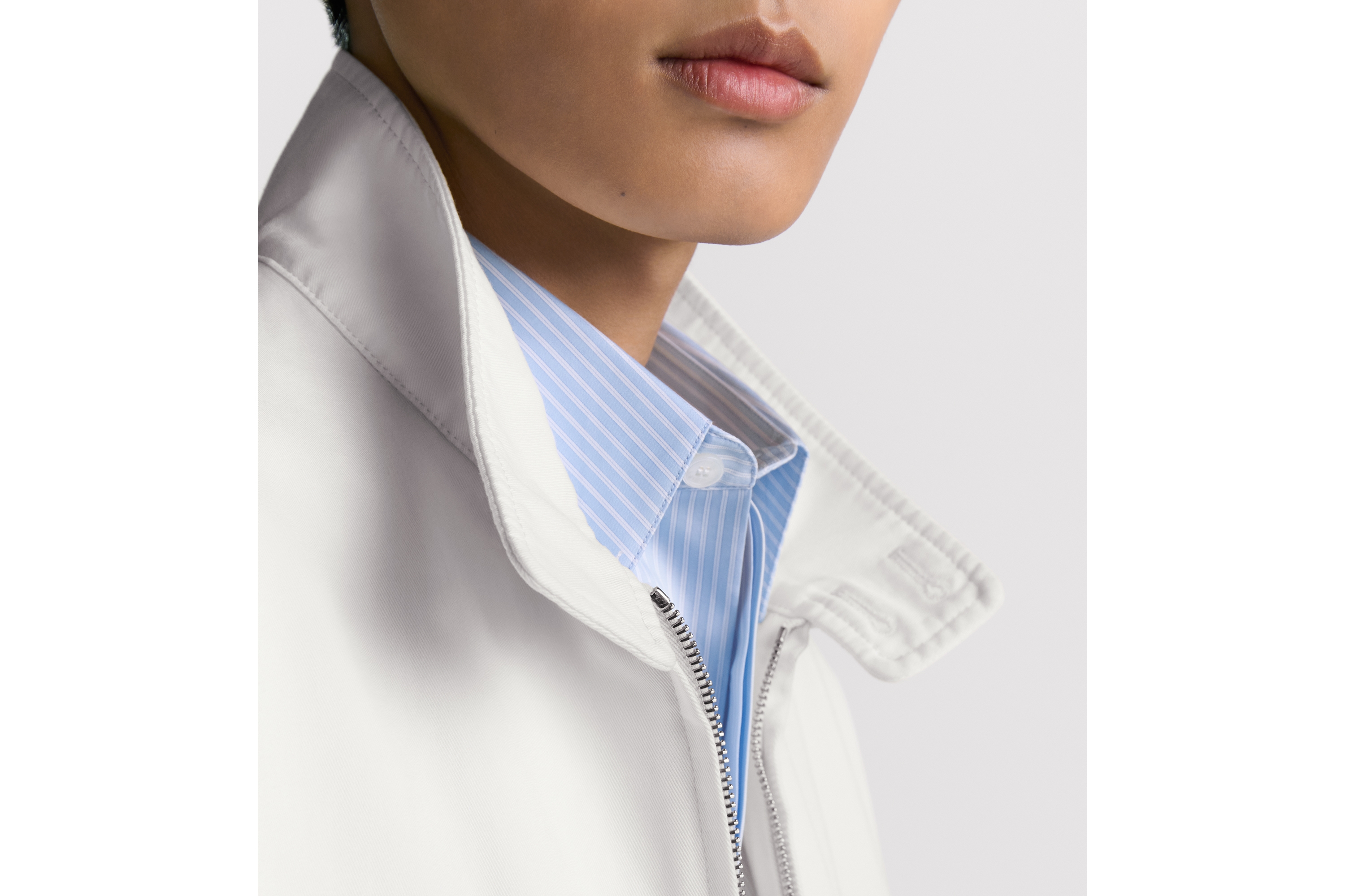 Look Christian Dior Couture Blouson Jacket White Cotton Gabardine E04