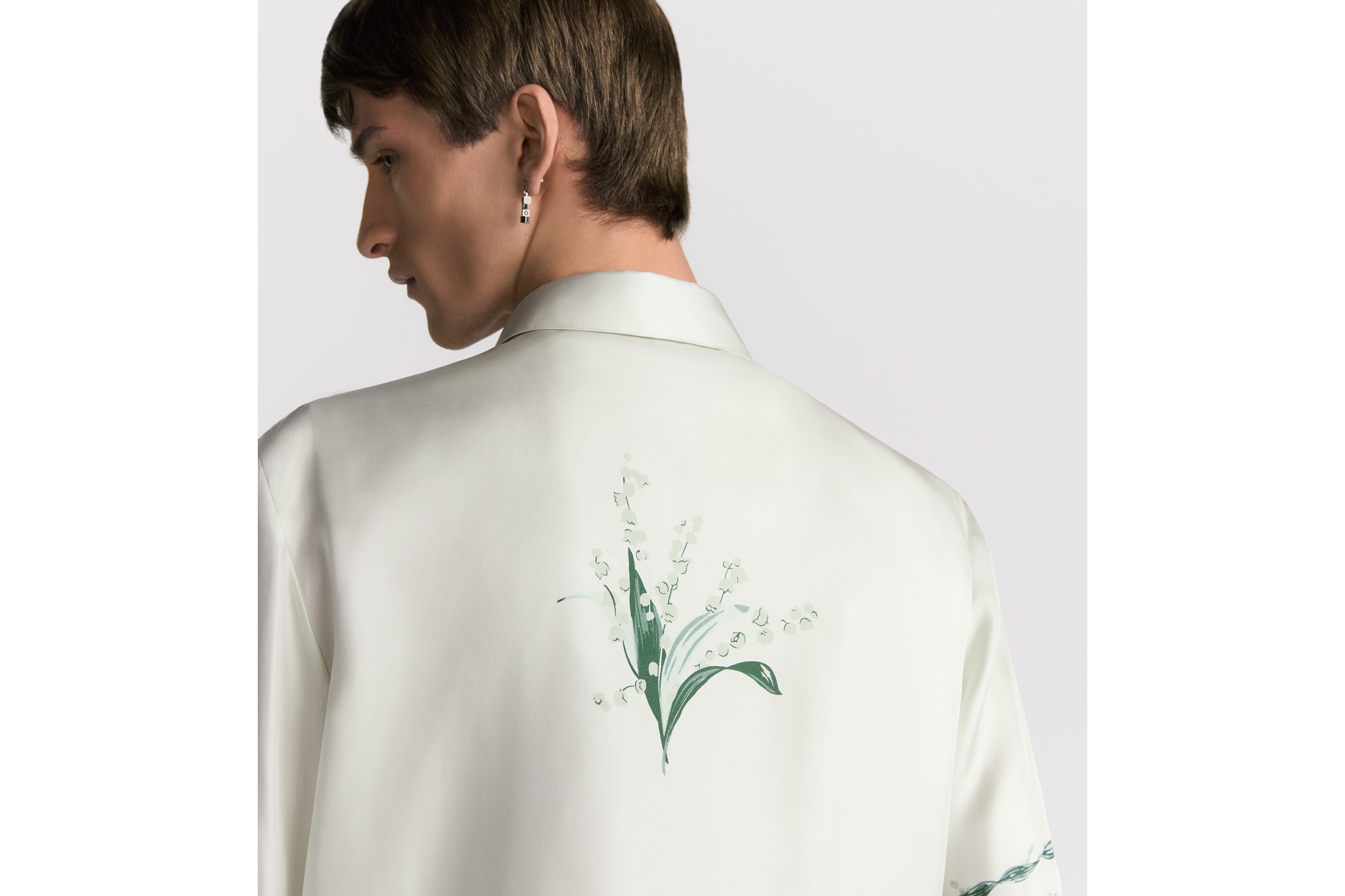 Christian Dior Couture Lily of the Valley ショートスリーブ シャツ シルクツイル E09