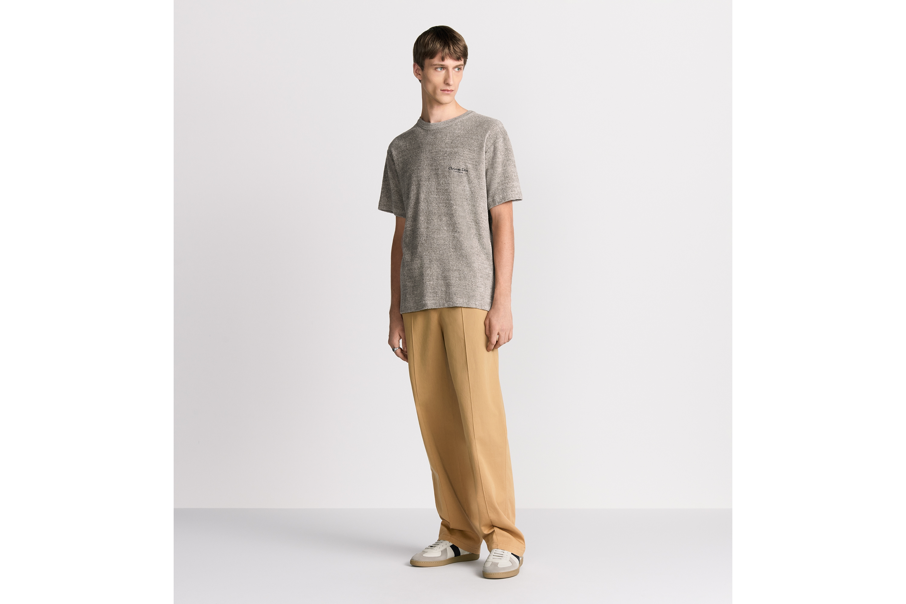 Look Christian Dior Couture T-Shirt, Relaxed Fit Beige Terry Cotton E08